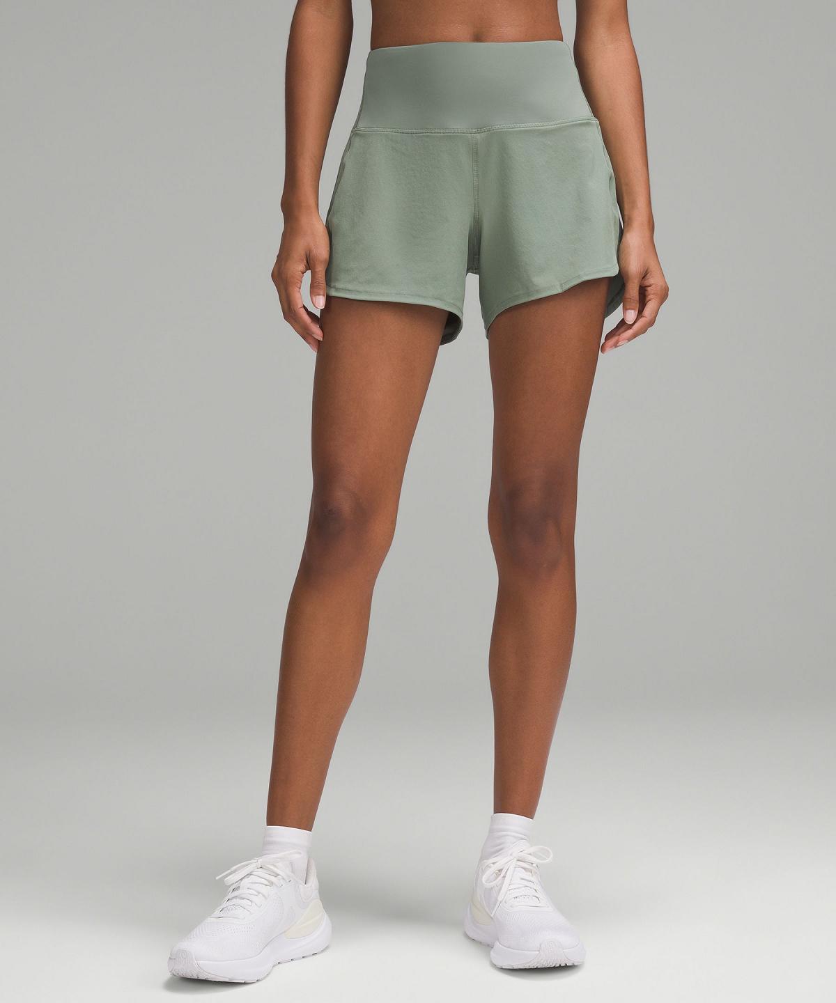 Grey Green Women Lululemon Speed Up High-Rise Lined 4" Shorts | AU_LuLu72539