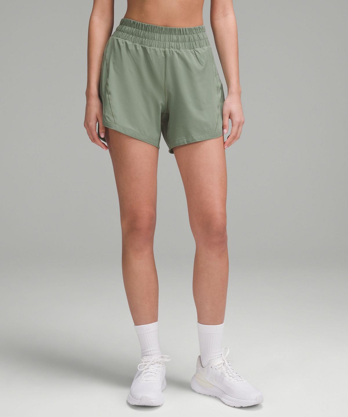 Grey Green Women Lululemon Track That High-Rise Lined 5" Shorts | AU_LuLu66375