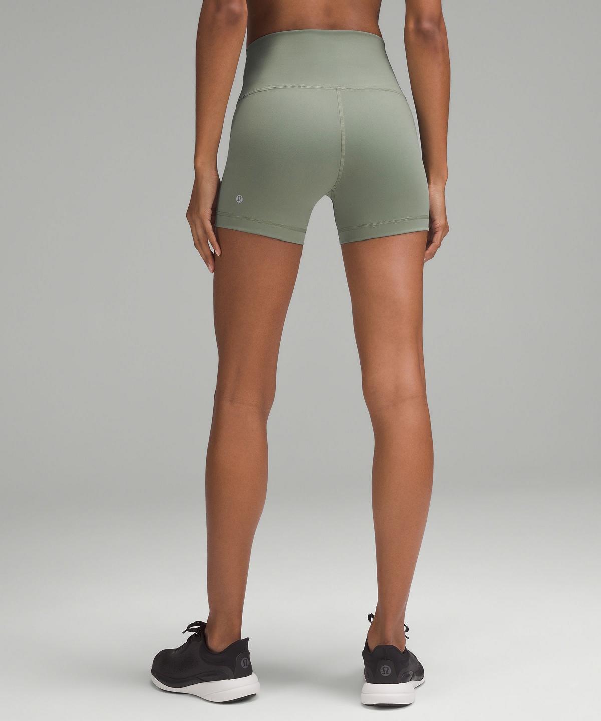 Grey Green Women Lululemon Wunder Train High-Rise 4" Shorts | AU_LuLu10808