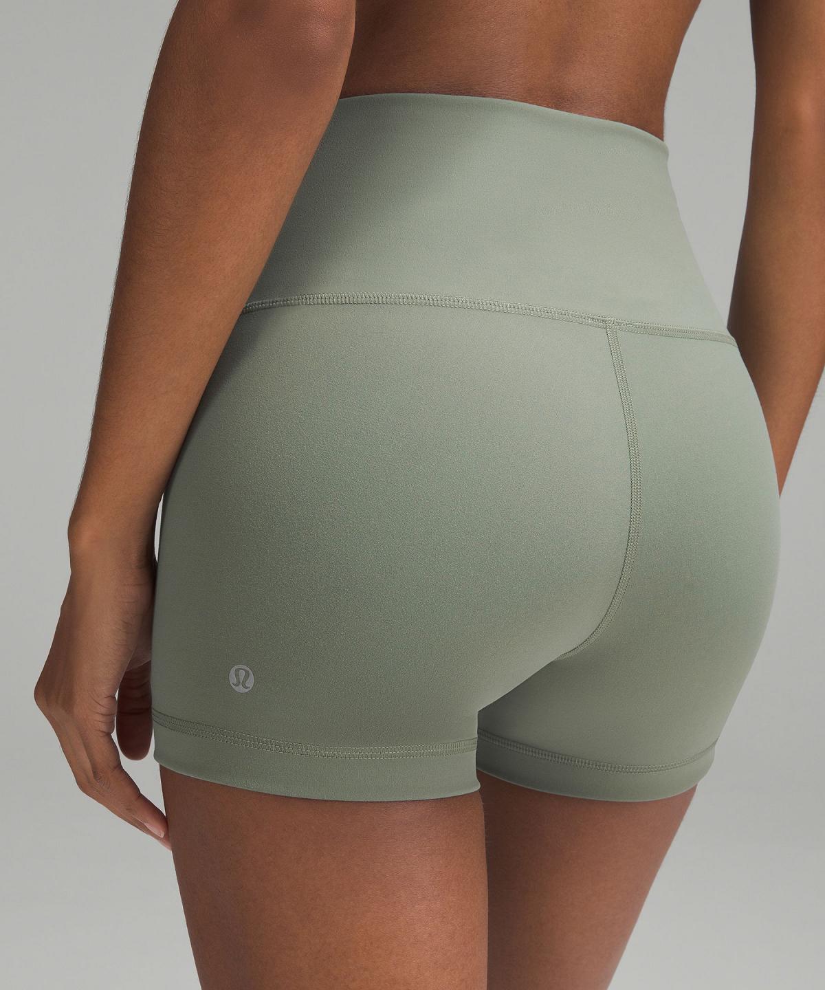 Grey Green Women Lululemon Wunder Train High-Rise 4" Shorts | AU_LuLu10808