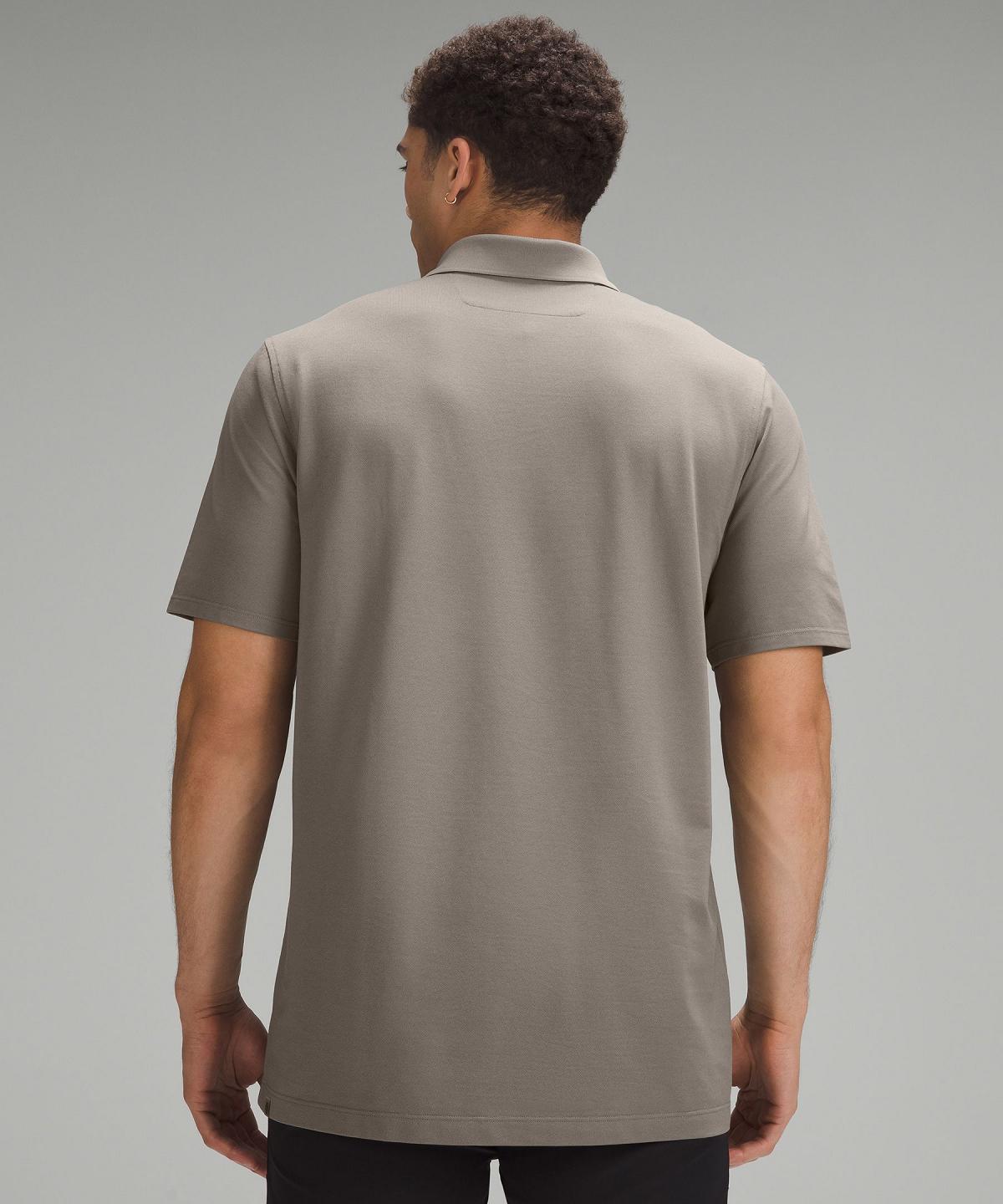 Grey Men Lululemon Classic-Fit Pique Short-Sleeve Polo Shirts | AU_LuLu21786