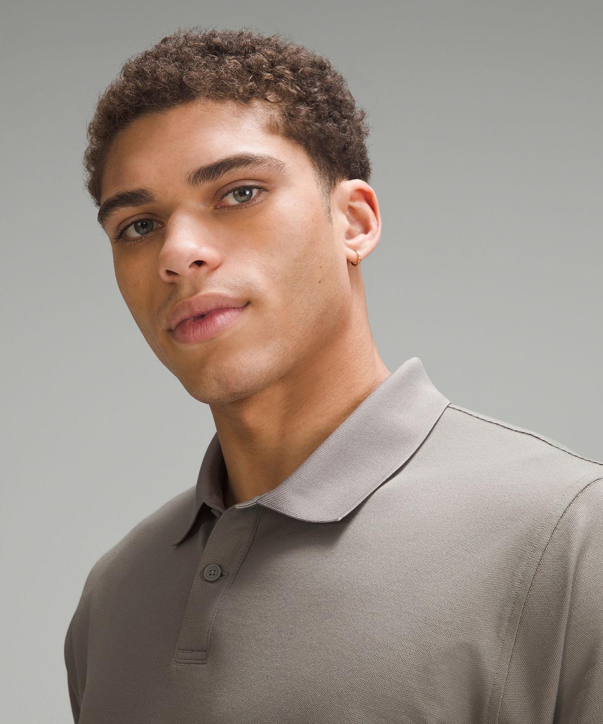 Grey Men Lululemon Classic-Fit Pique Short-Sleeve Polo Shirts | AU_LuLu21786