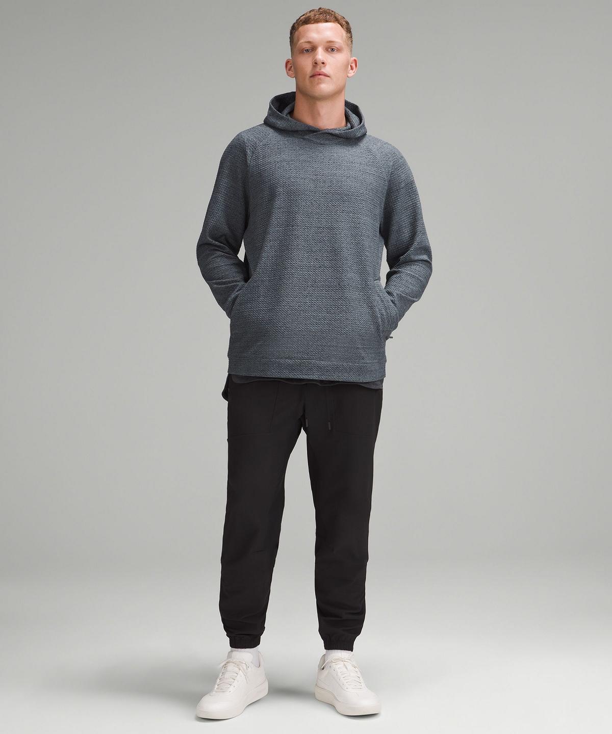 Grey Men Lululemon Textured Double-Knit Cotton Hoodies & Sweatshirts | AU_LuLu94746