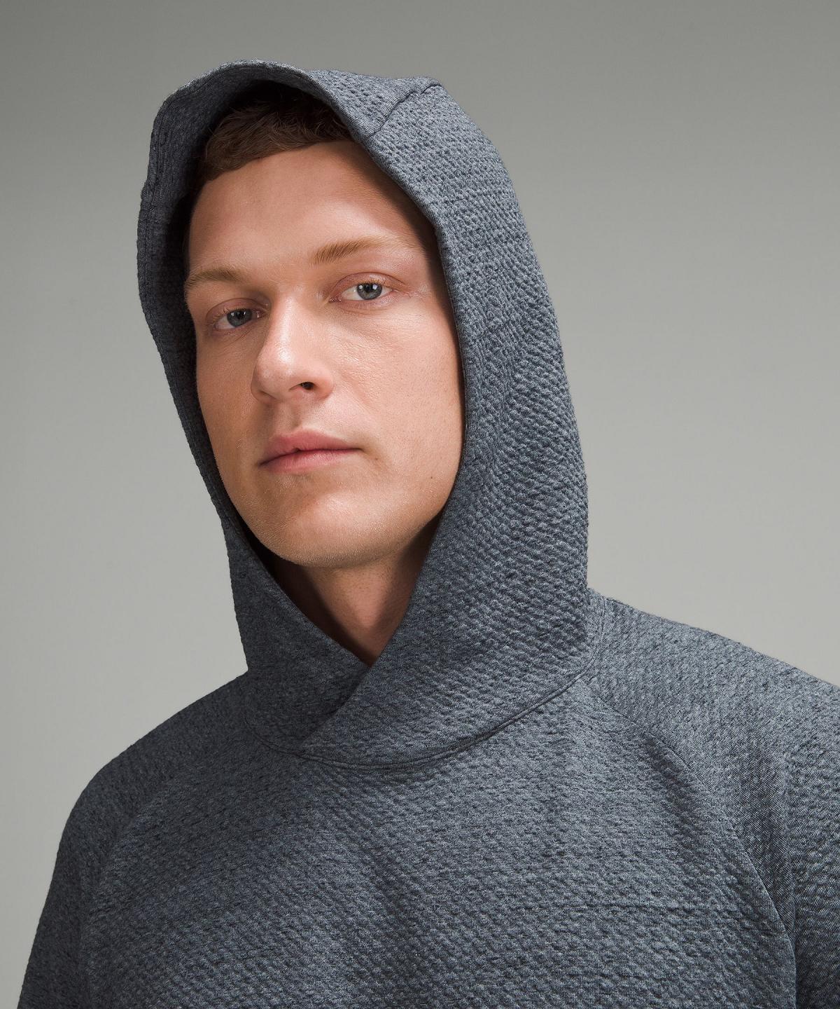 Grey Men Lululemon Textured Double-Knit Cotton Hoodies & Sweatshirts | AU_LuLu94746