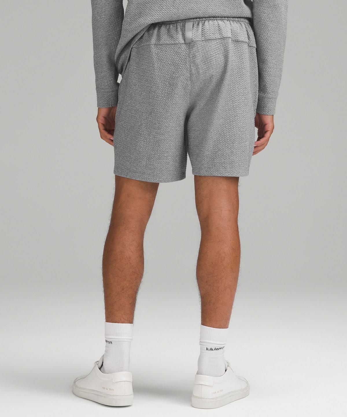 Grey Men Lululemon Textured Double-Knit Cotton 7" Shorts | AU_LuLu92828