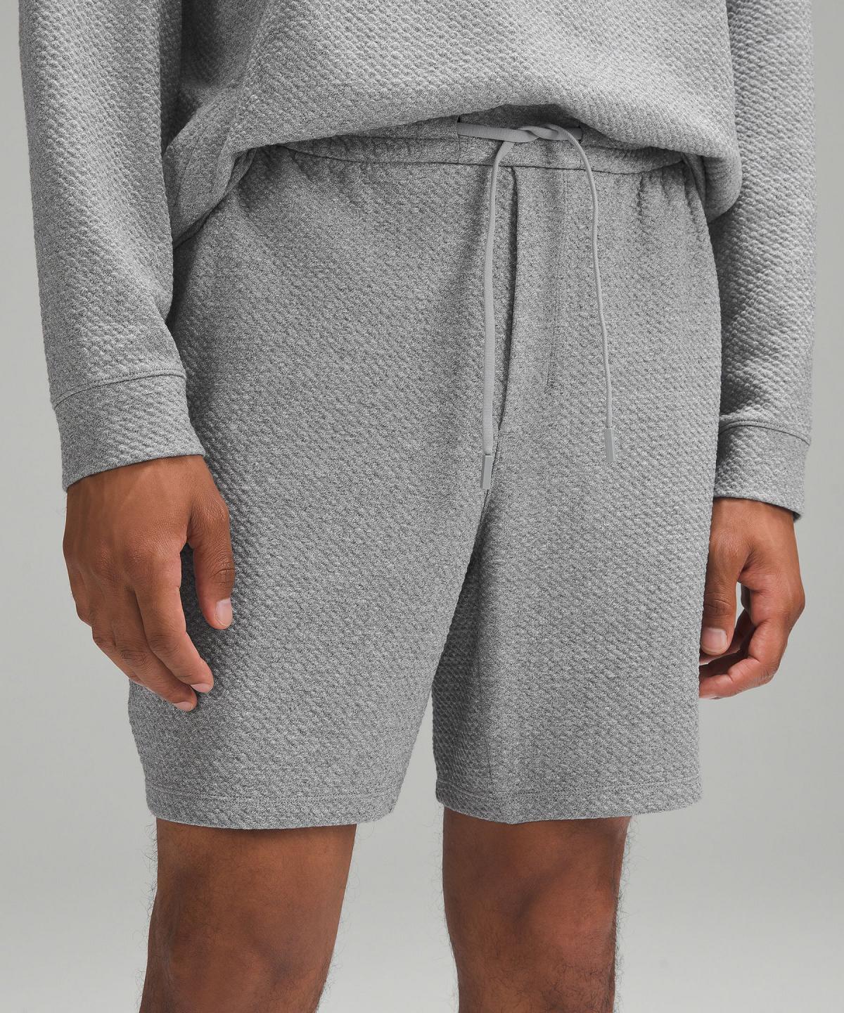 Grey Men Lululemon Textured Double-Knit Cotton 7" Shorts | AU_LuLu92828