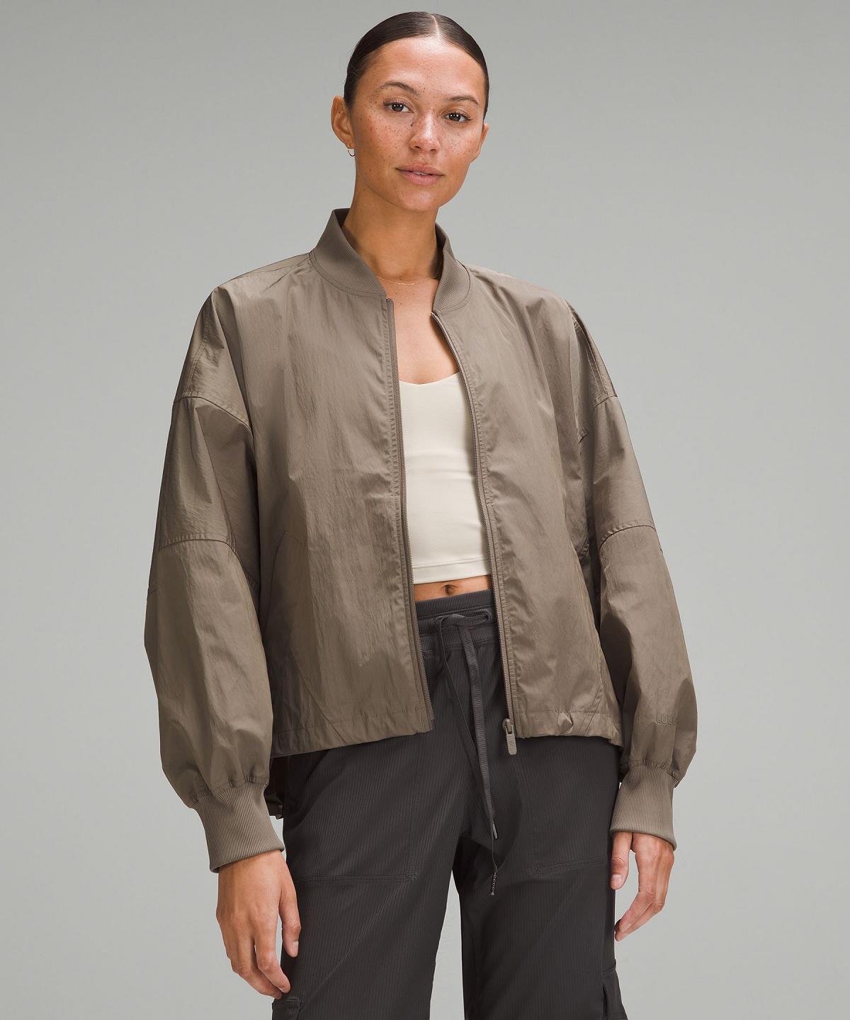 Grey Women Lululemon Lightweight Hem-Cinch Bomber Coats & Jackets | AU_LuLu82693