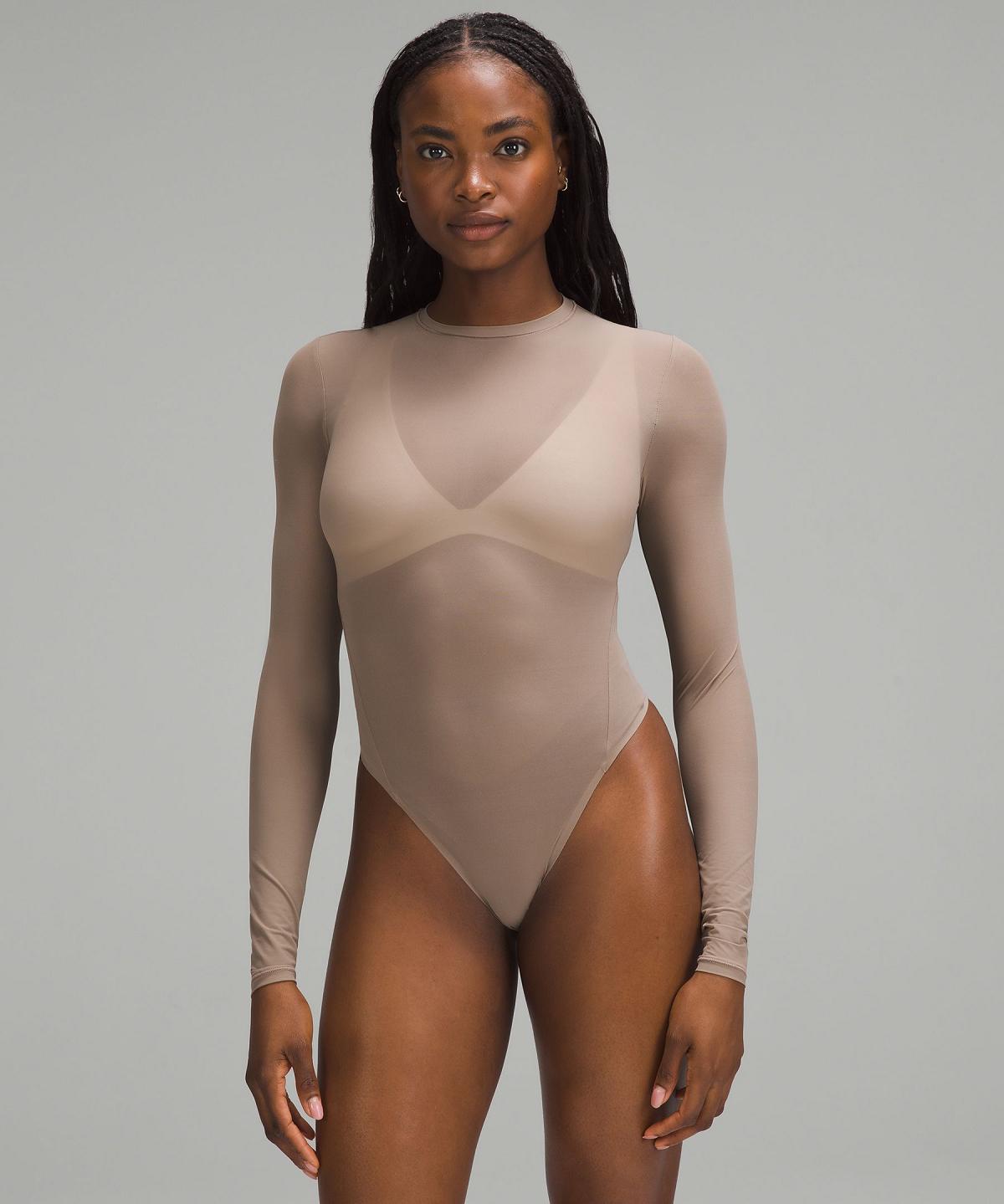 Grey Women Lululemon Nulu Mesh Long-Sleeve Crewneck Bodysuit | AU_LuLu22693