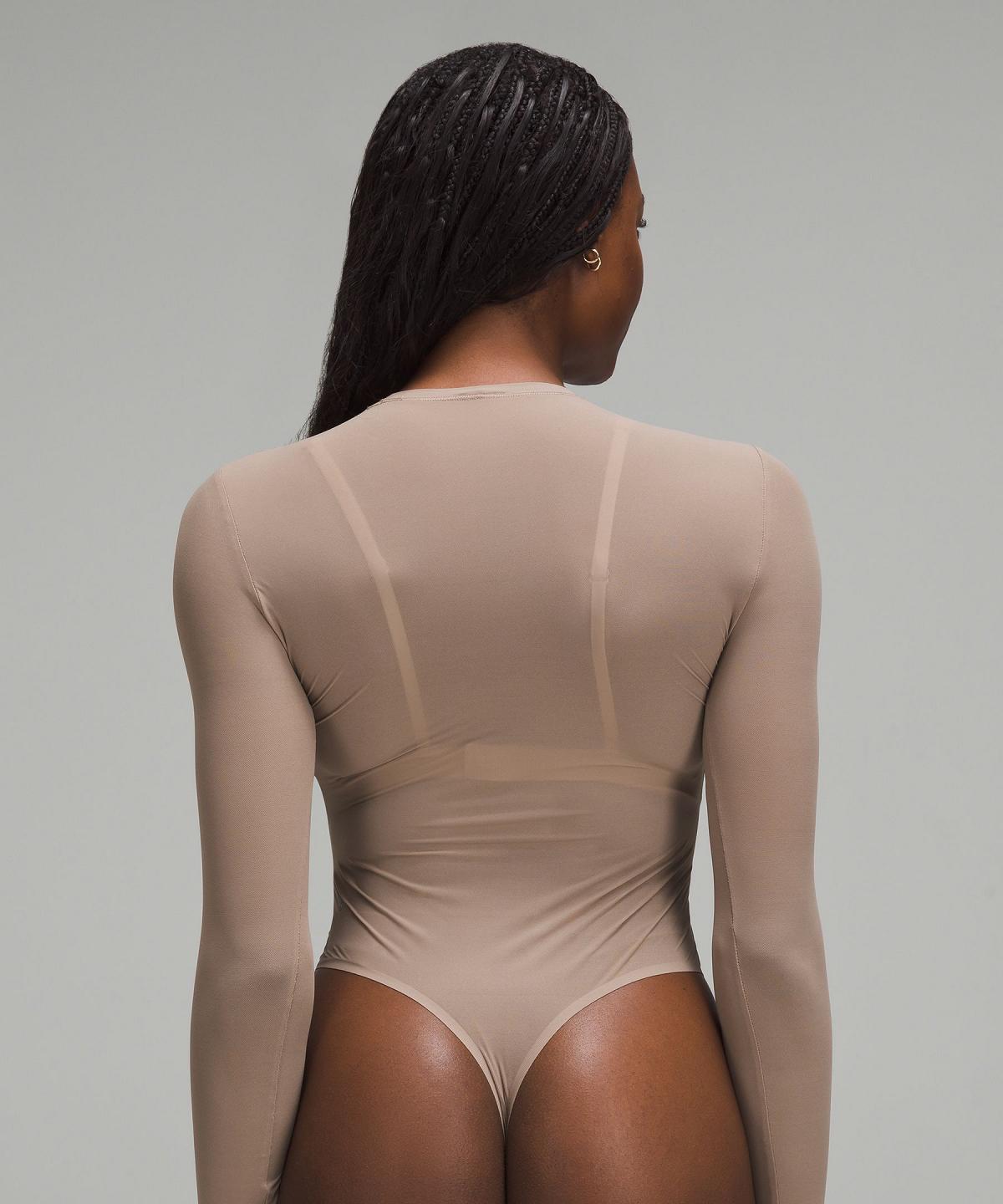 Grey Women Lululemon Nulu Mesh Long-Sleeve Crewneck Bodysuit | AU_LuLu22693