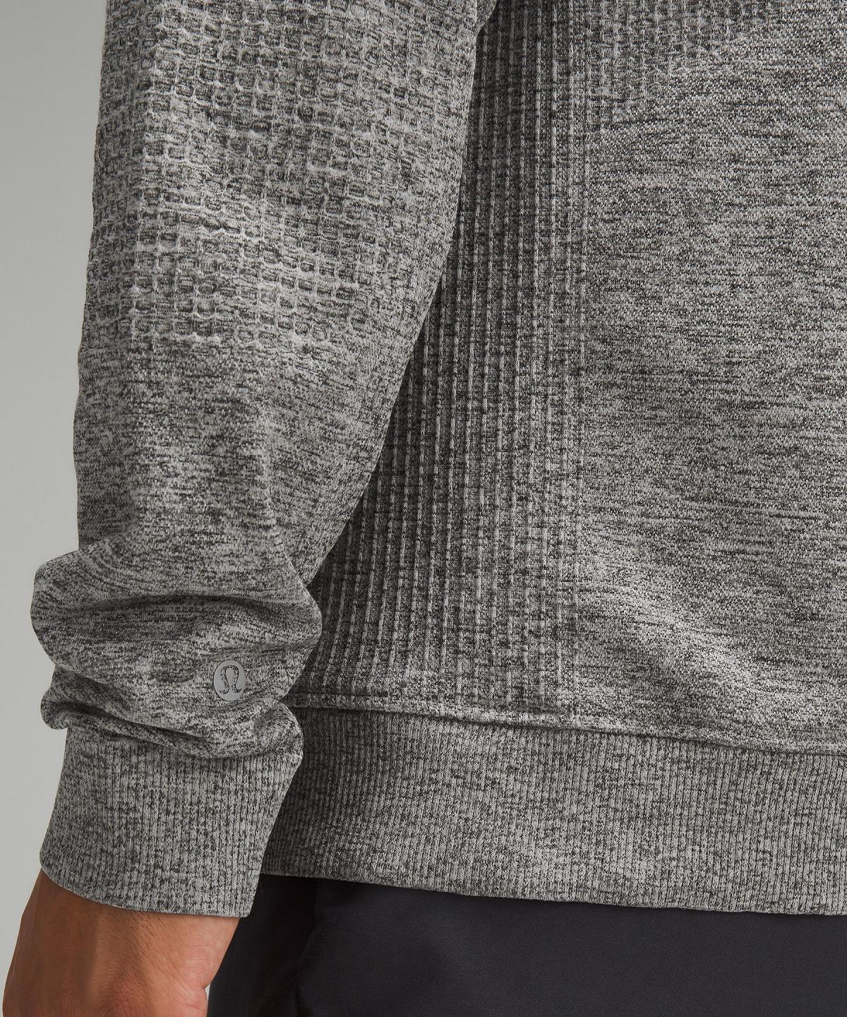 Grey / Black Men Lululemon Engineered Warmth Long-Sleeve Crew Hoodies & Sweatshirts | AU_LuLu48812