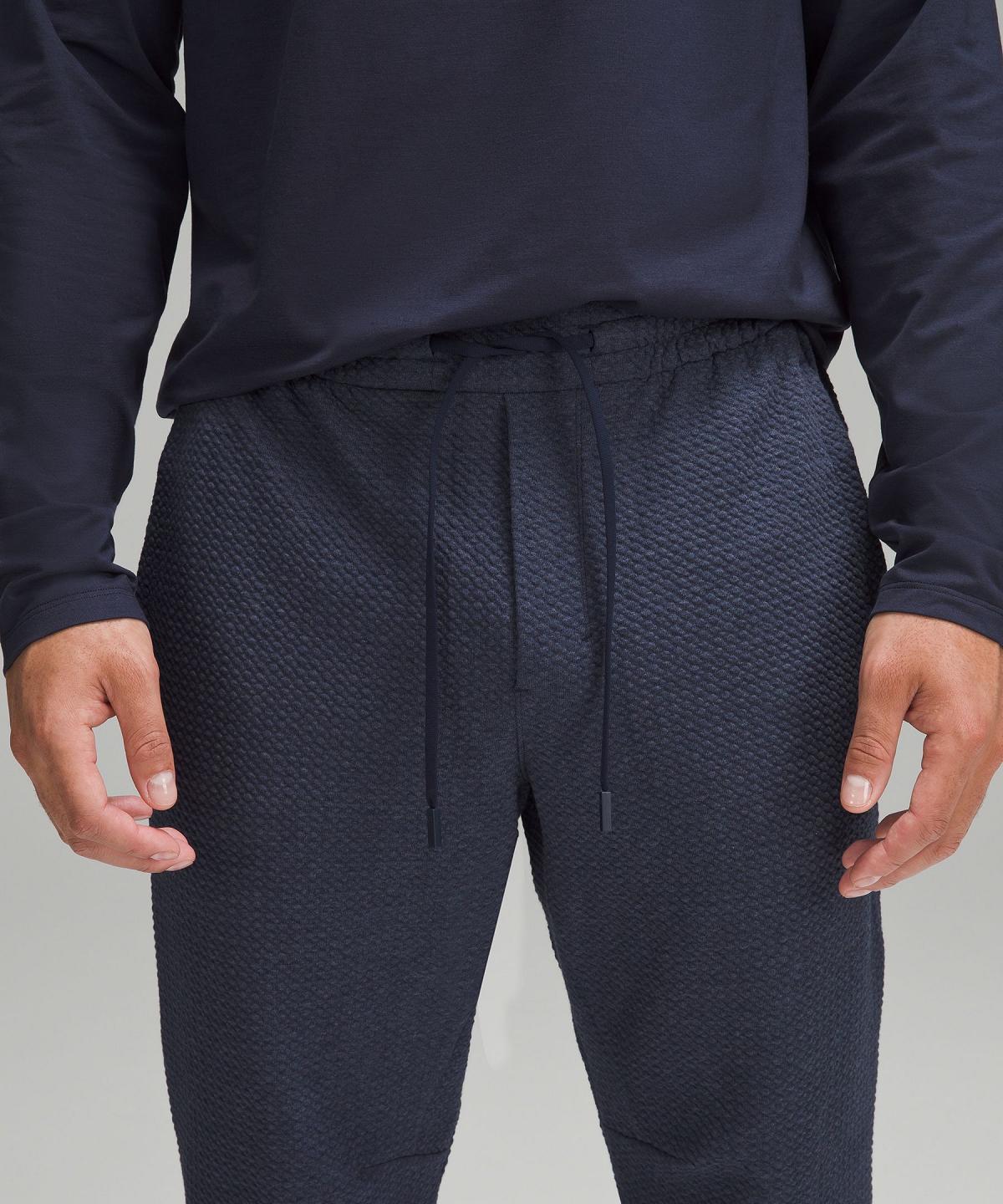 Grey / Black Men Lululemon Textured Double-Knit Cotton Joggers | AU_LuLu42254