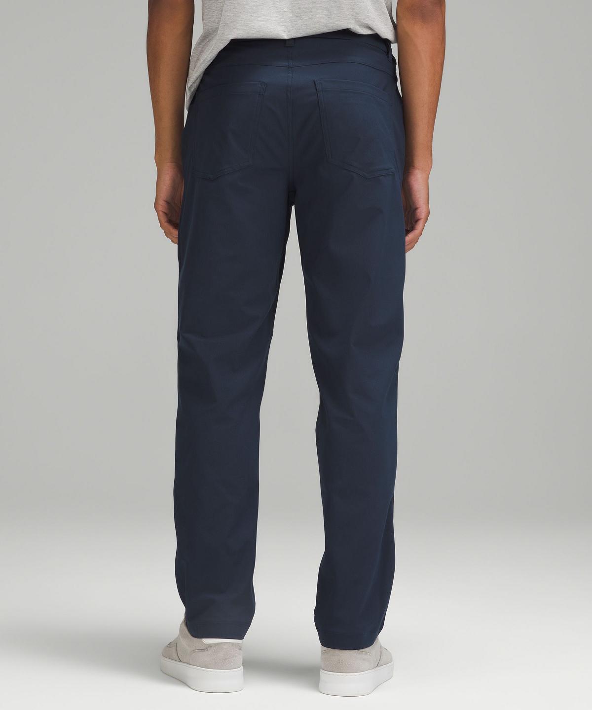 Navy Men Lululemon ABC Relaxed-Fit 5 Pocket 34"L Trousers | AU_LuLu74137