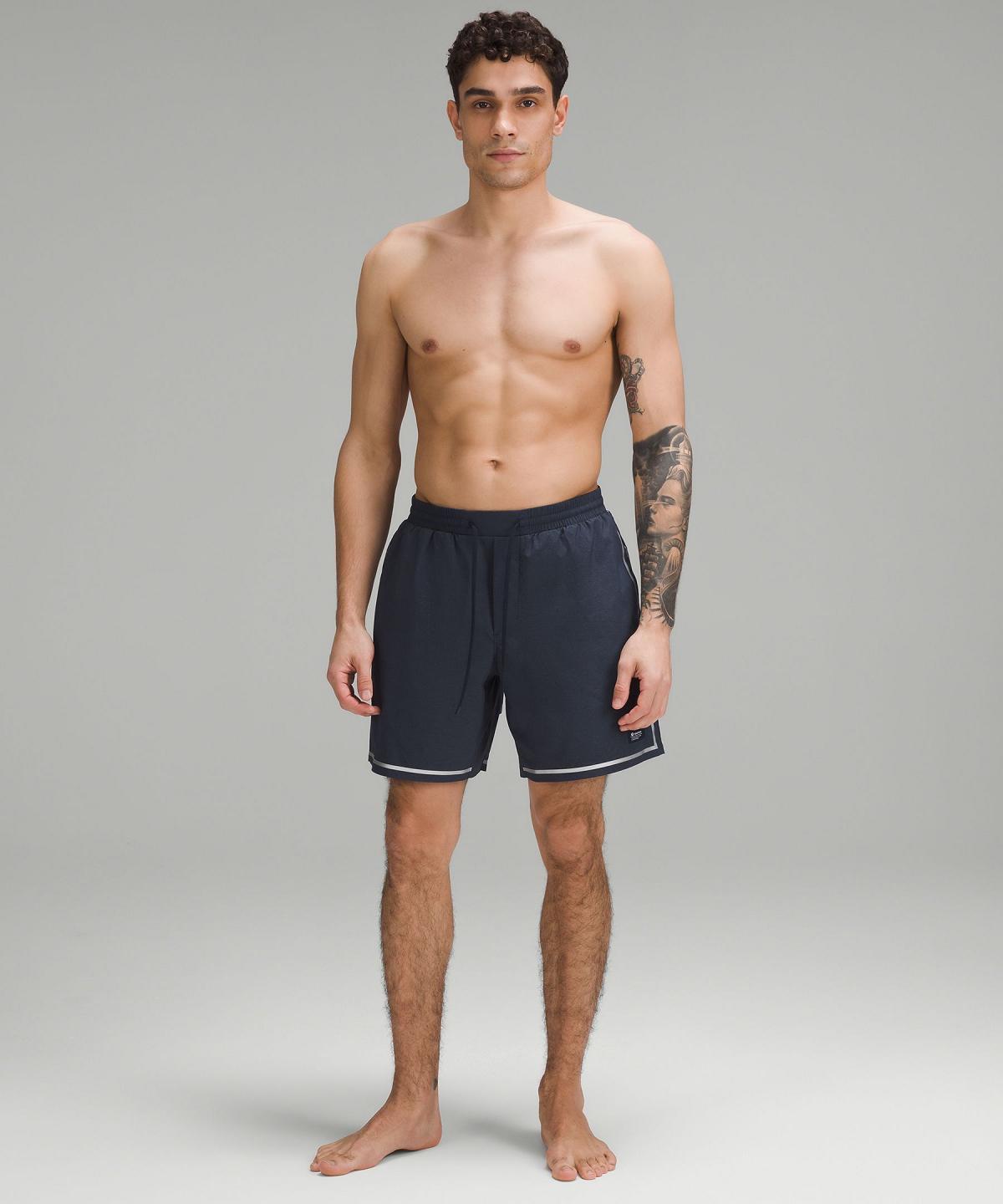 Navy Men Lululemon Hybrid Pool Short 7" Swim Trunks | AU_LuLu25516