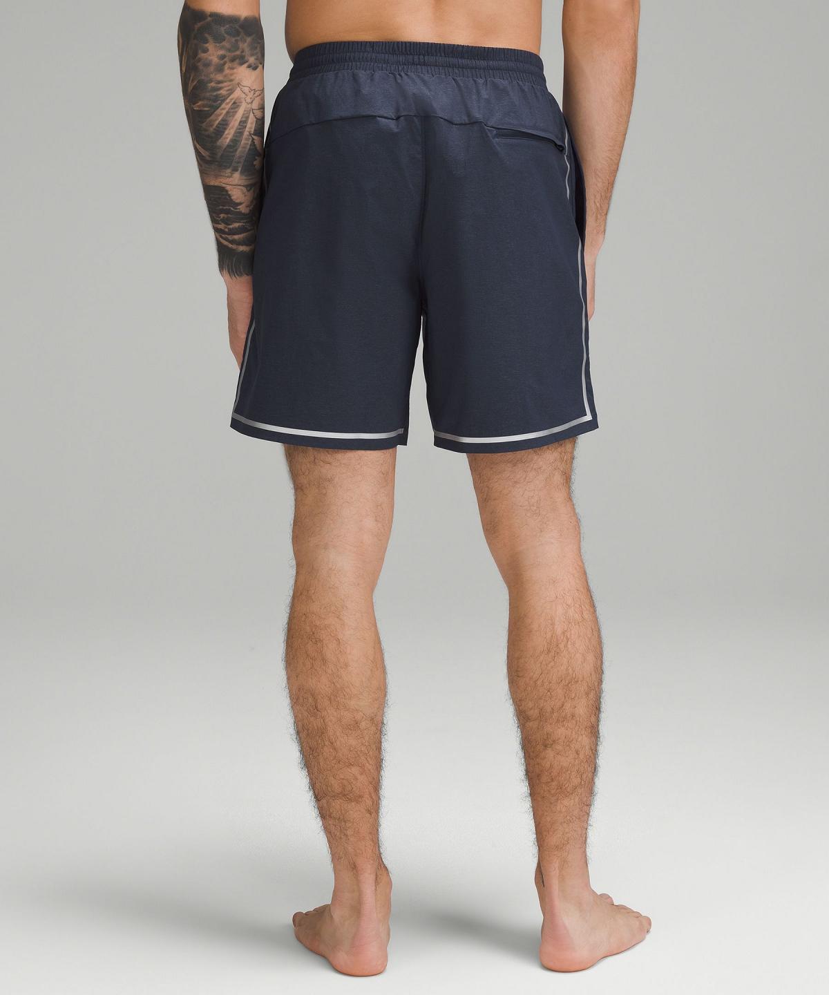 Navy Men Lululemon Hybrid Pool Short 7" Swim Trunks | AU_LuLu25516