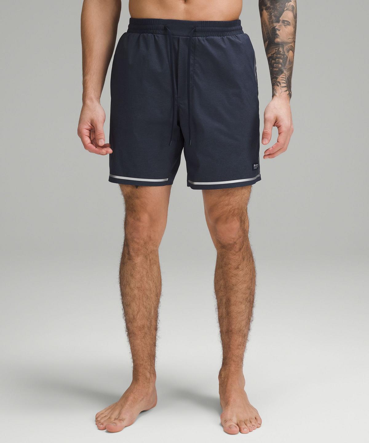 Navy Men Lululemon Hybrid Pool Short 7" Swim Trunks | AU_LuLu25516