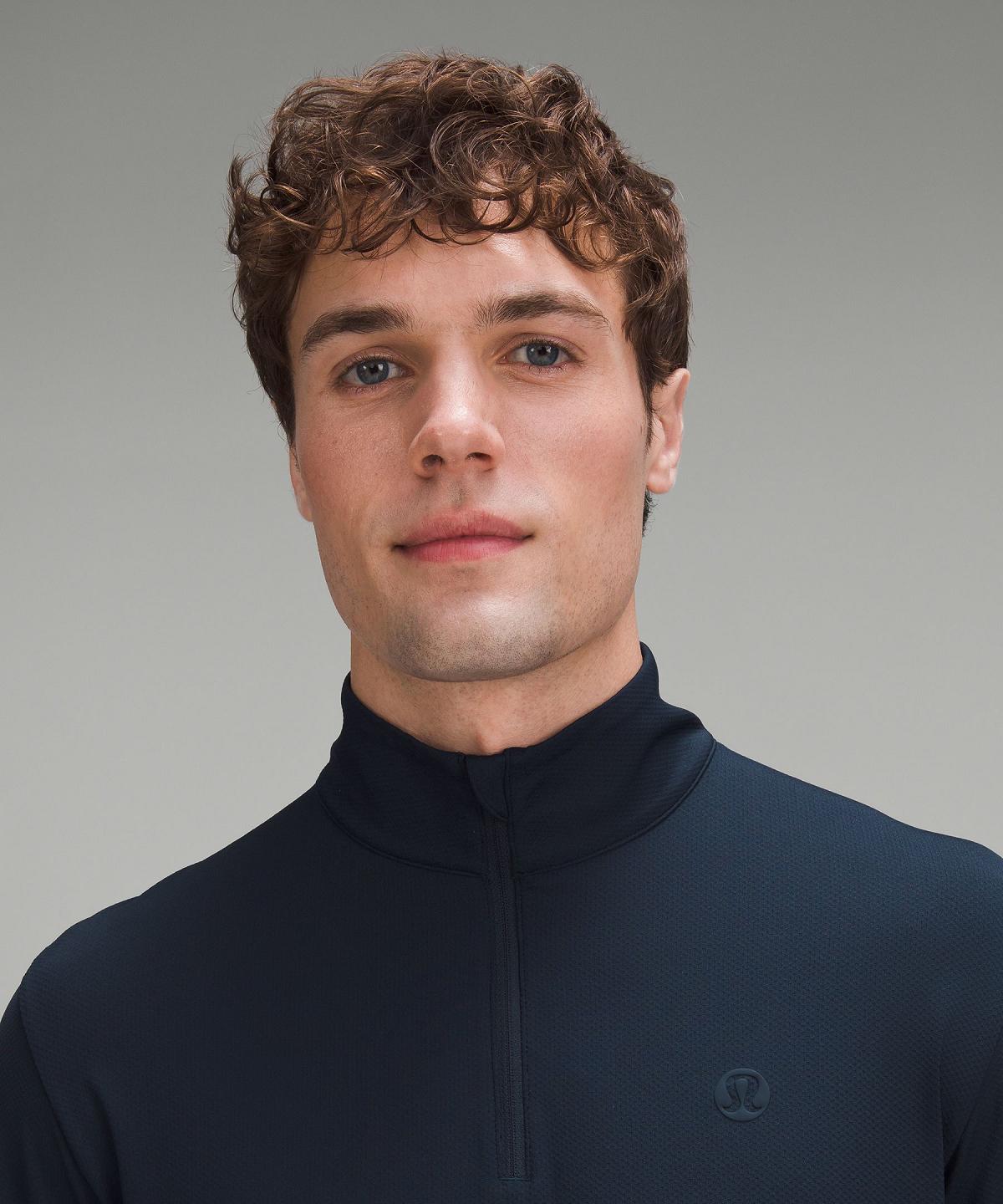 Navy Men Lululemon Long-Sleeve Golf Half Zip Hoodies & Sweatshirts | AU_LuLu37965