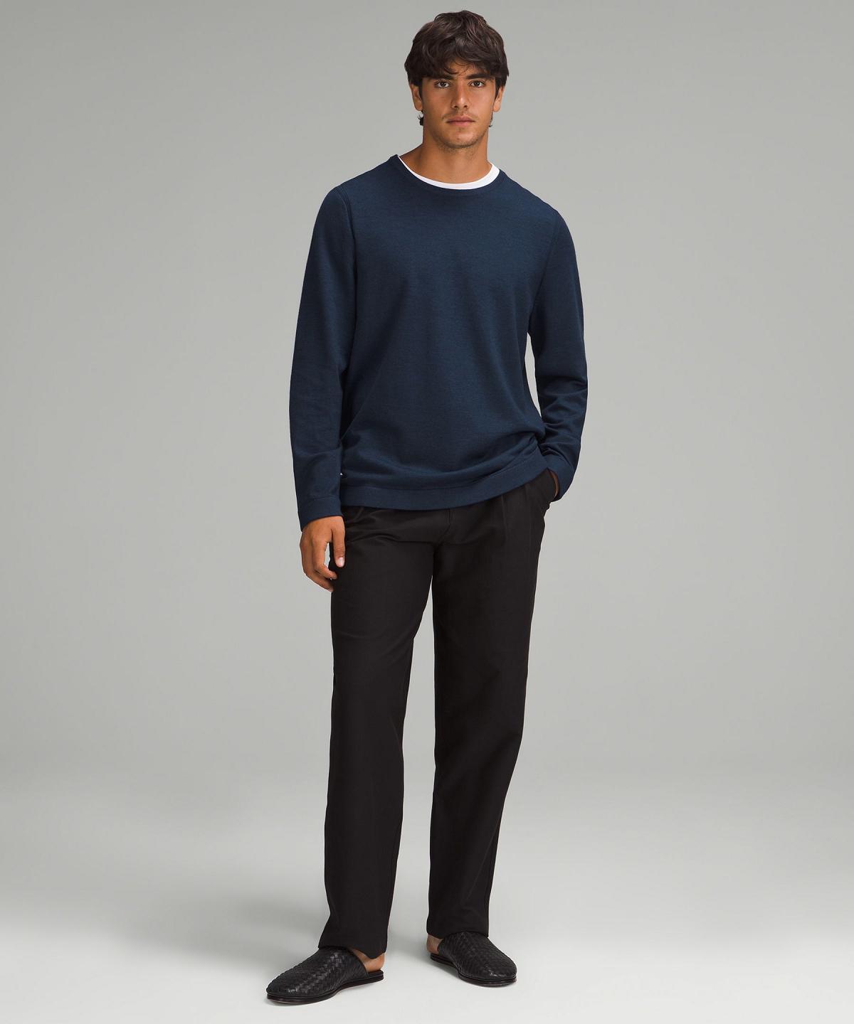 Navy Men Lululemon New Venture Crewneck Sweaters | AU_LuLu85571