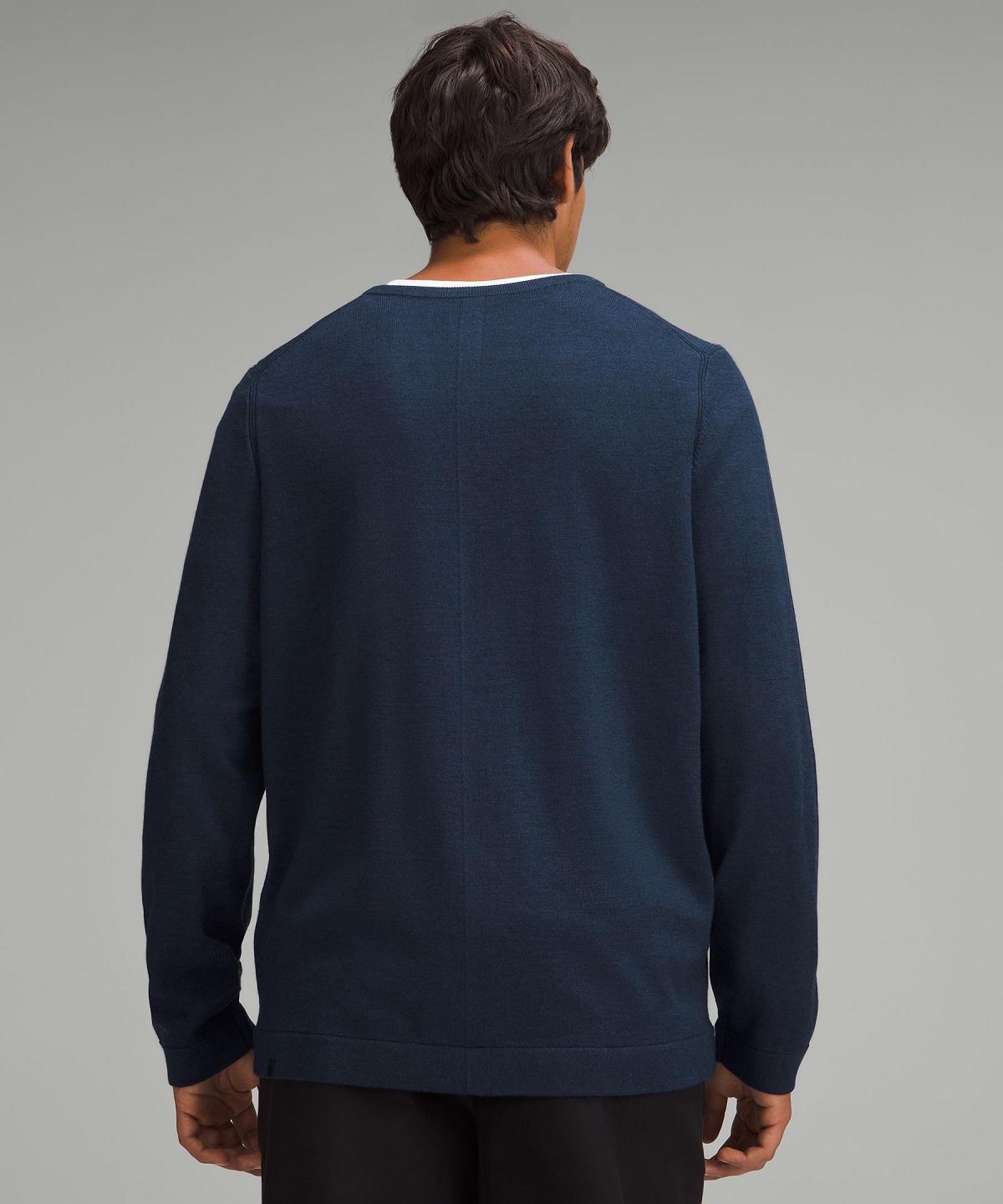 Navy Men Lululemon New Venture Crewneck Sweaters | AU_LuLu85571