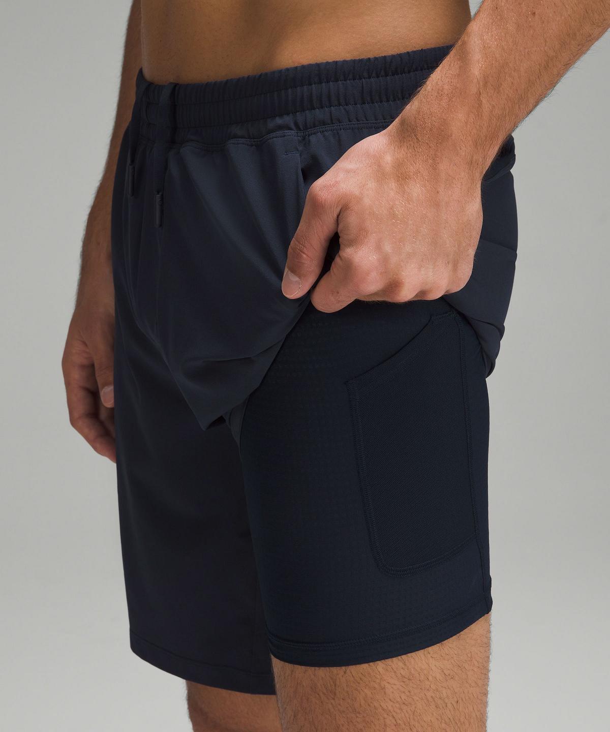 Navy Men Lululemon Pace Breaker Lined 9" Shorts | AU_LuLu41563