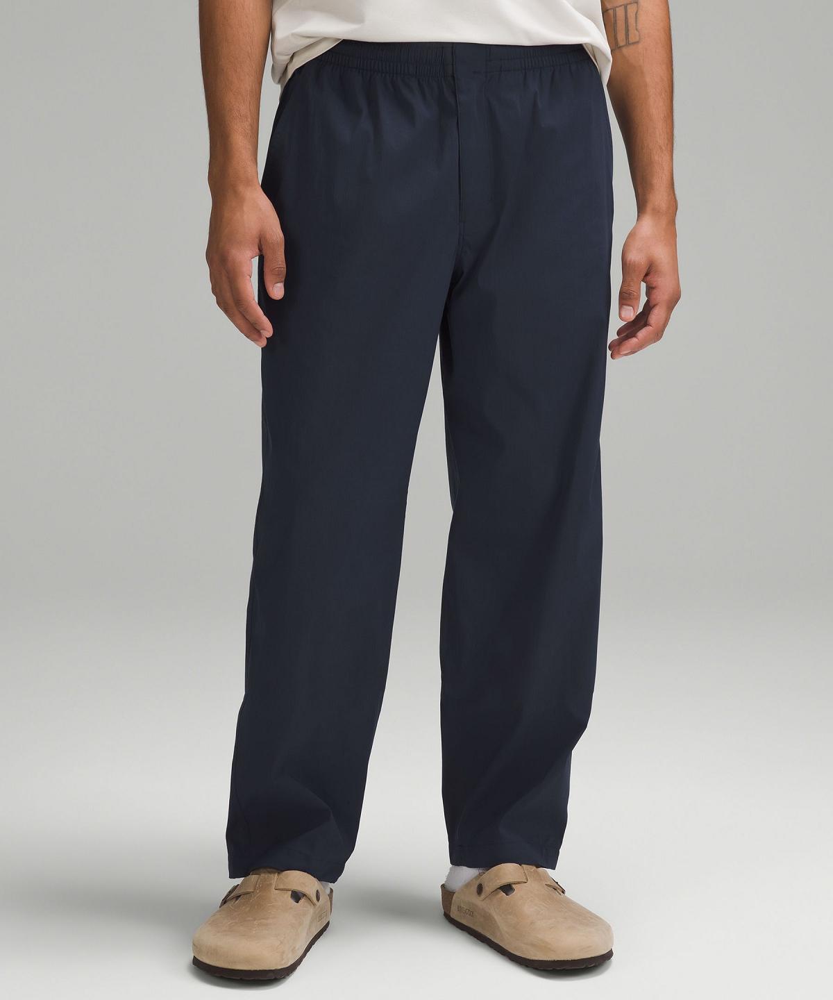 Navy Men Lululemon Poplin Relaxed-Fit Pants | AU_LuLu98425