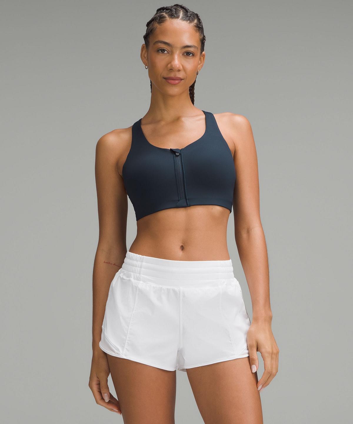 Navy Women Lululemon Energy High Support Zip-Front Sports Bra | AU_LuLu11479