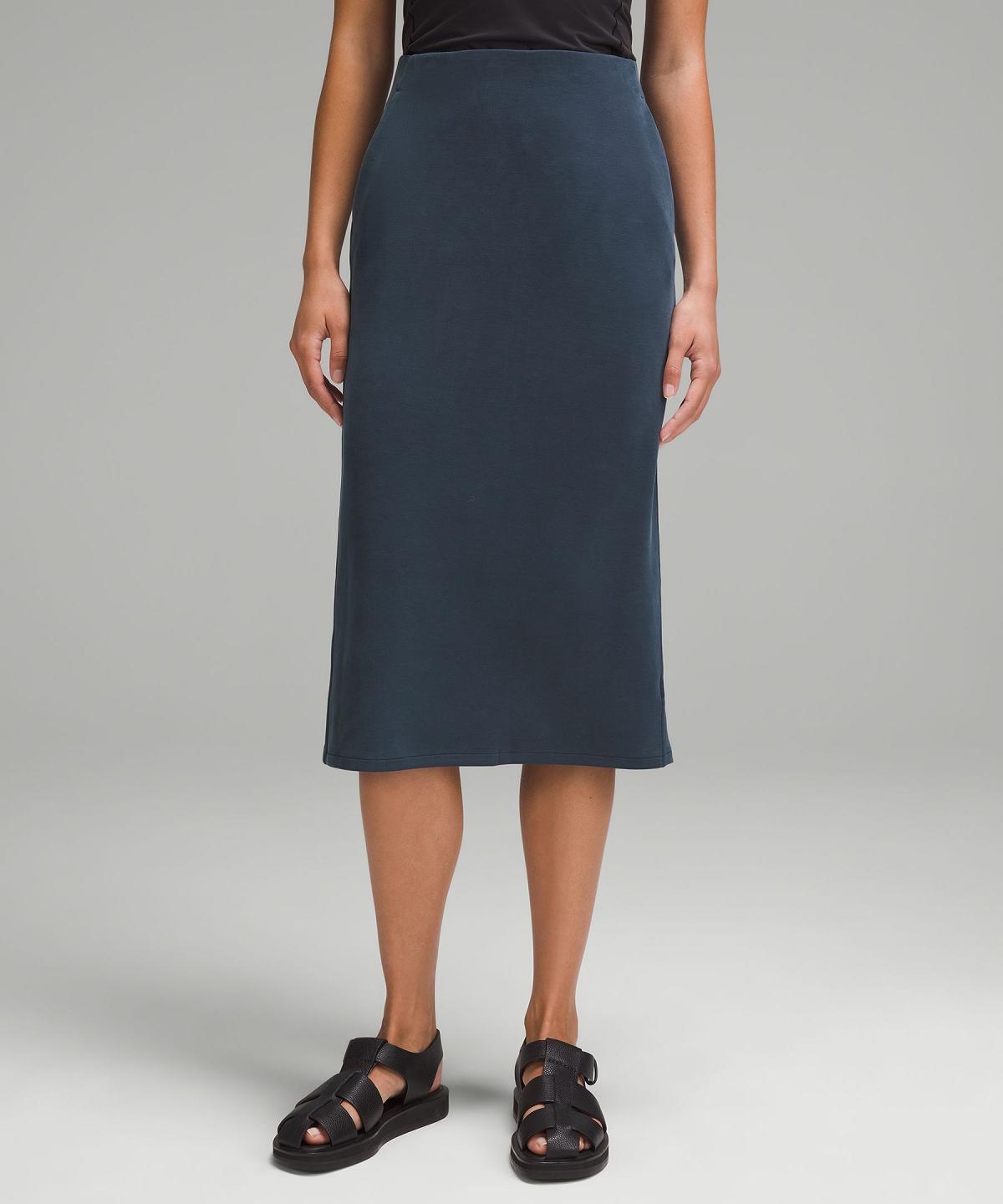 Navy Women Lululemon Softstreme High-Rise Midi Skirts | AU_LuLu28078