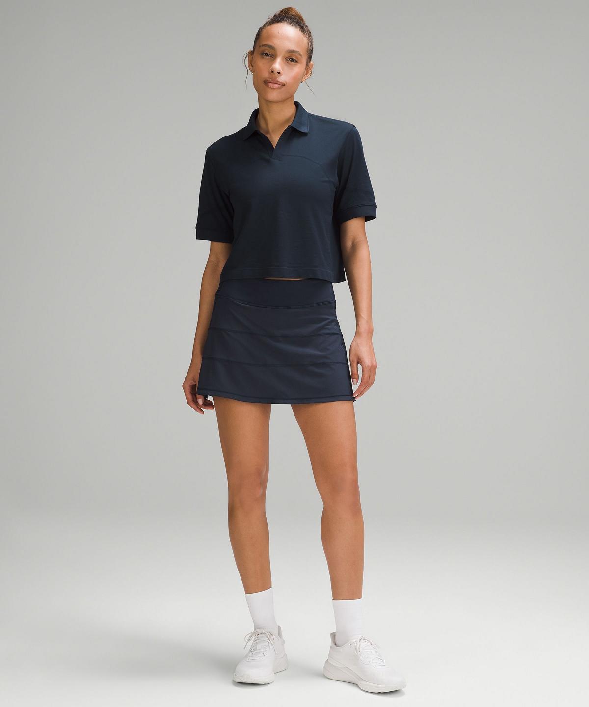 Navy Women Lululemon Swiftly Tech Short-Sleeve Polo Shirts | AU_LuLu78361