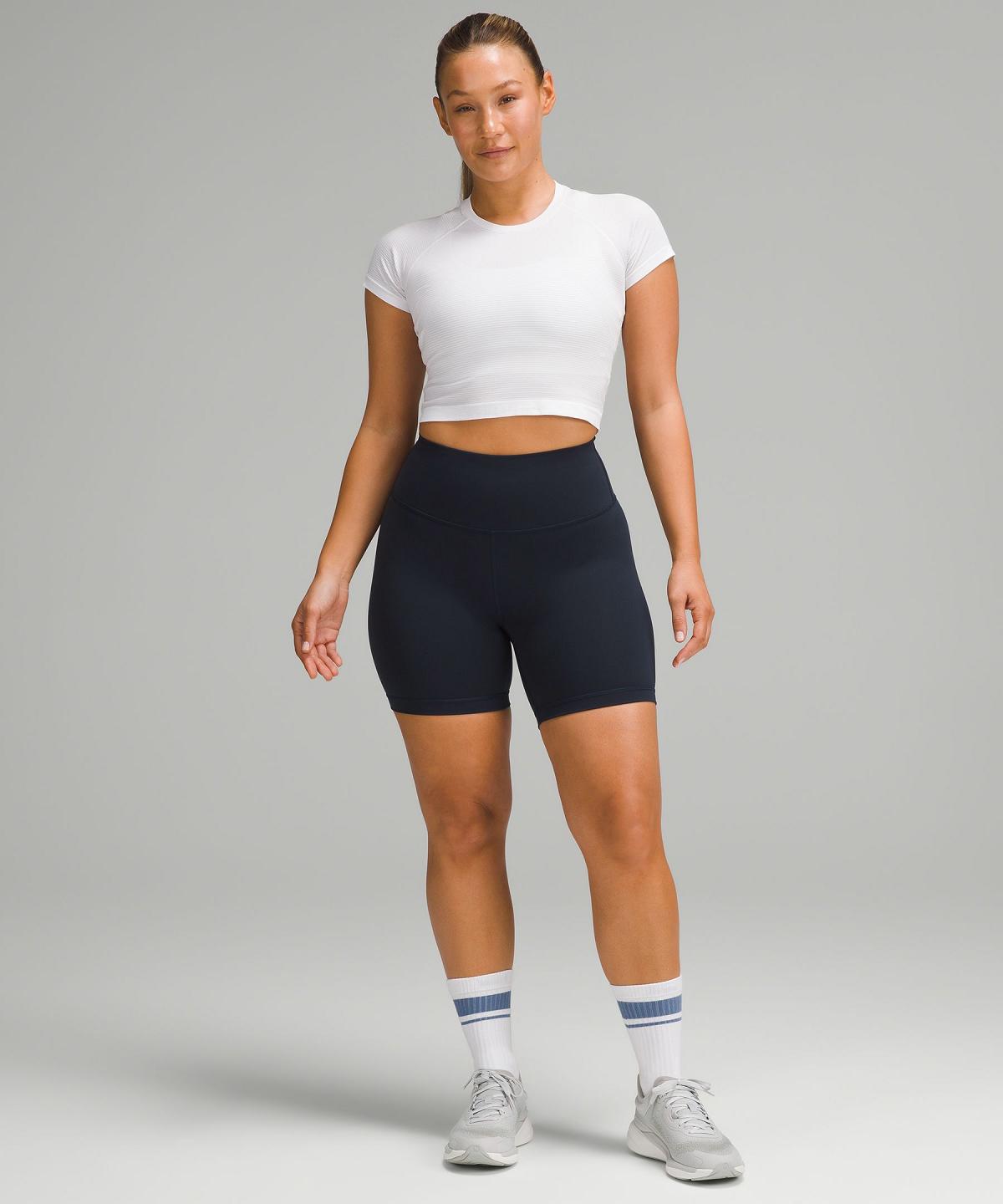 Navy Women Lululemon Wunder Train Contour Fit High-Rise 6" Shorts | AU_LuLu27221