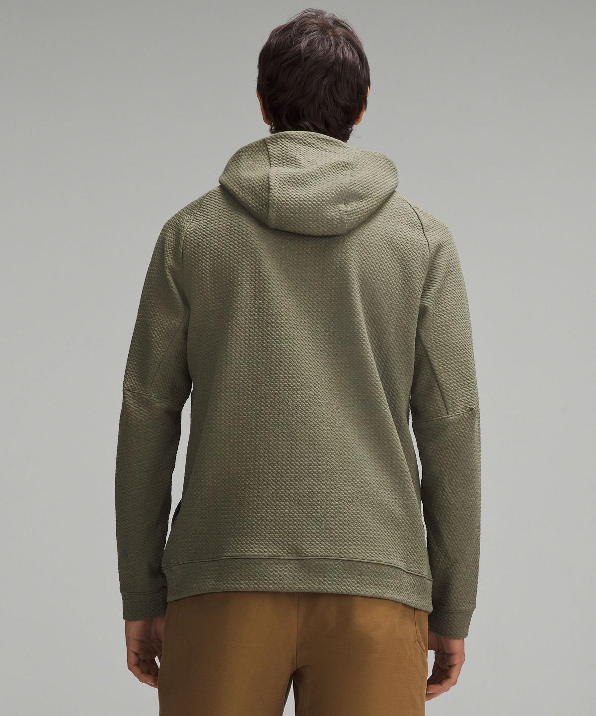 Olive Men Lululemon Textured Double-Knit Cotton Hoodies & Sweatshirts | AU_LuLu54017