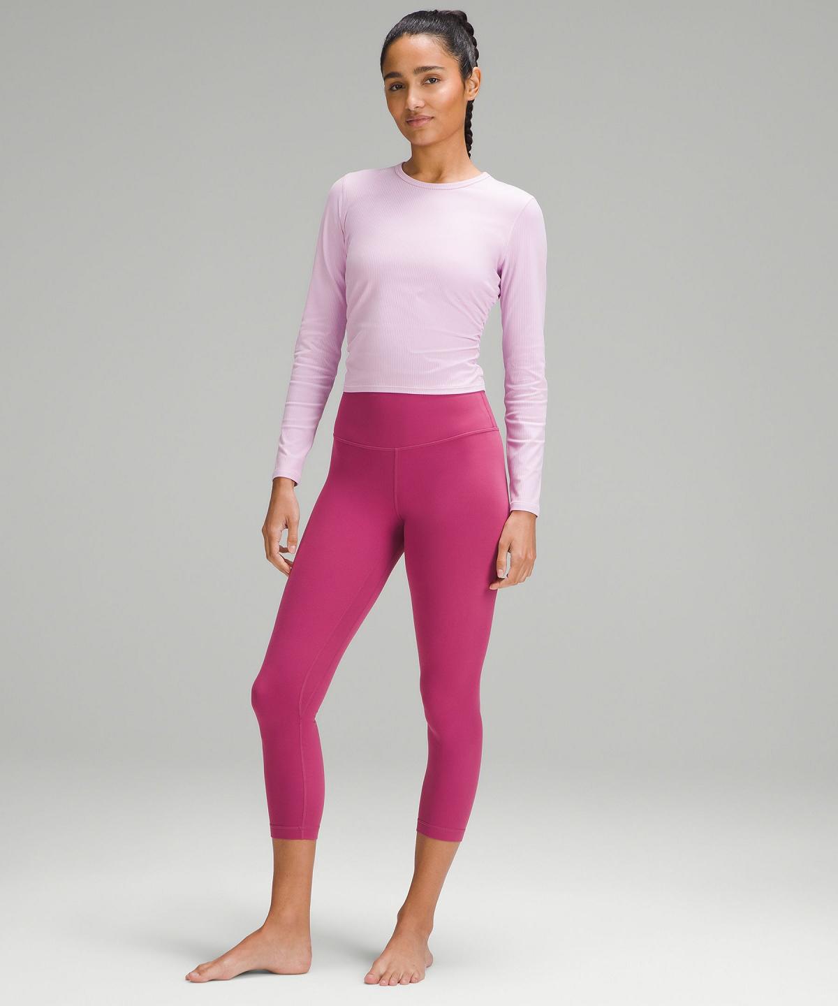 Pink Women Lululemon All It Takes Ribbed Nulu Long Sleeve Shirts | AU_LuLu66340