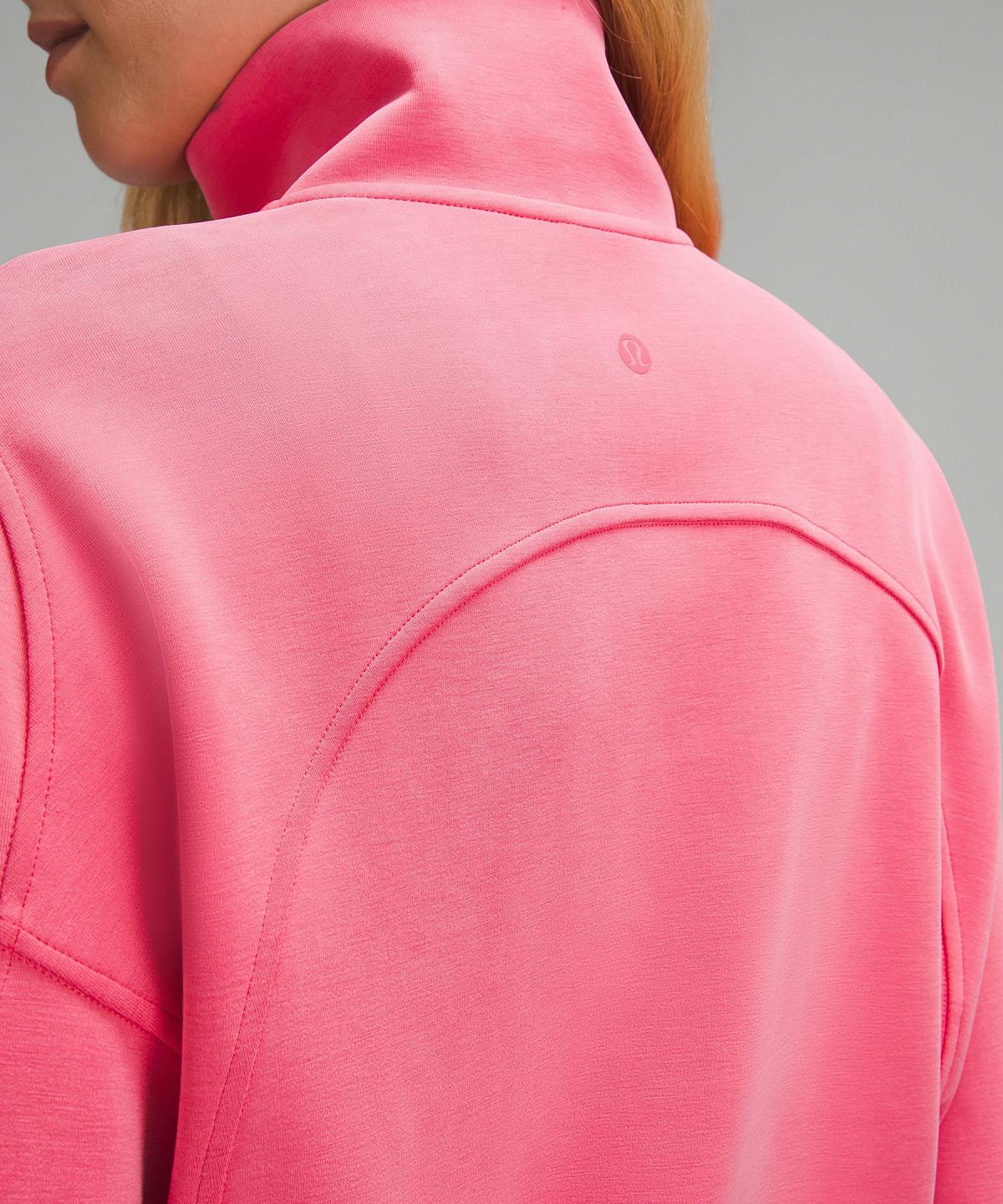 Pink Women Lululemon Brushed Softstreme Half Zip Hoodies & Sweatshirts | AU_LuLu53123