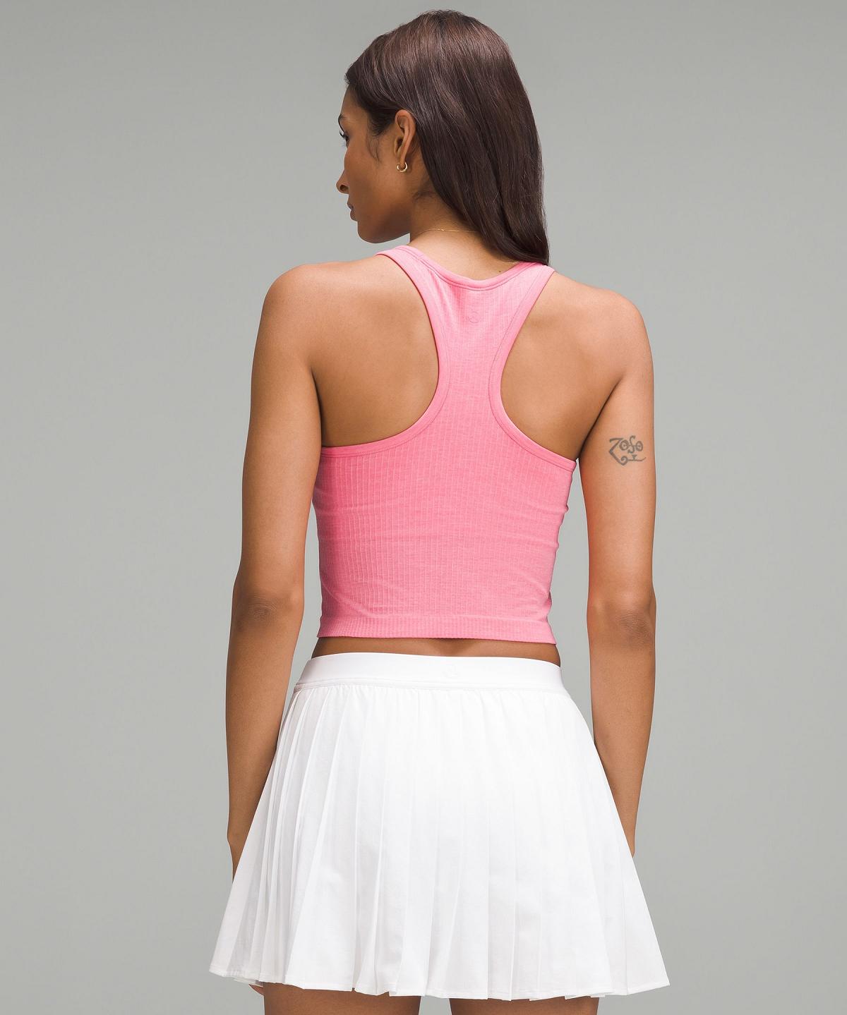 Pink Women Lululemon Ebb to Street Cropped Racerback Tank Top | AU_LuLu91469