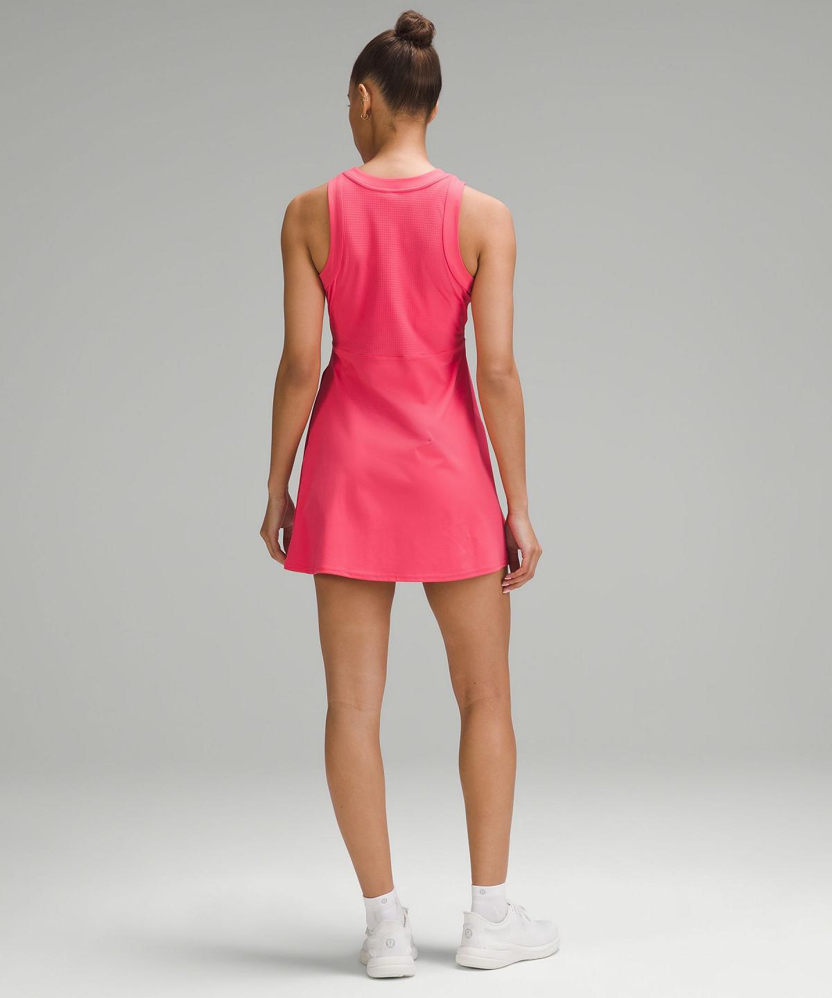 Pink Women Lululemon Grid-Texture Sleeveless Tennis Dress | AU_LuLu14239