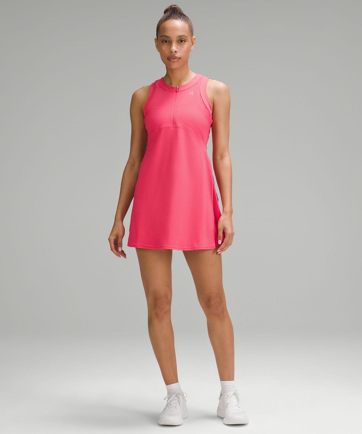 Pink Women Lululemon Grid-Texture Sleeveless Tennis Dress | AU_LuLu14239