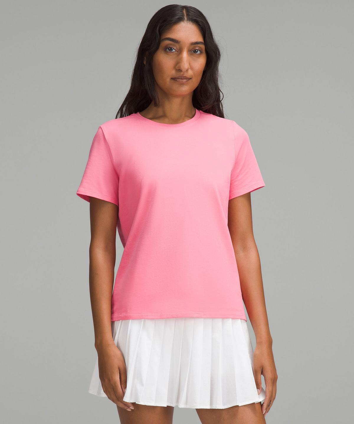 Pink Women Lululemon Organic Cotton Crewneck T Shirts | AU_LuLu99581