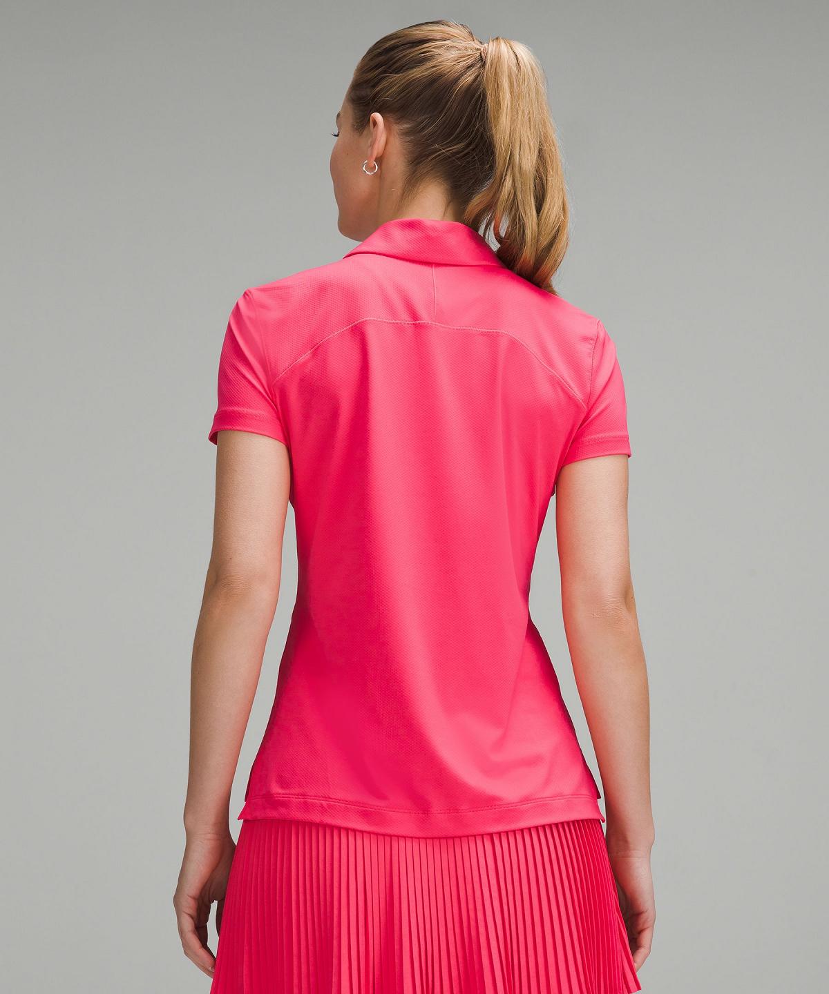 Pink Women Lululemon Quick-Dry Short-Sleeve Polo Shirts | AU_LuLu98460