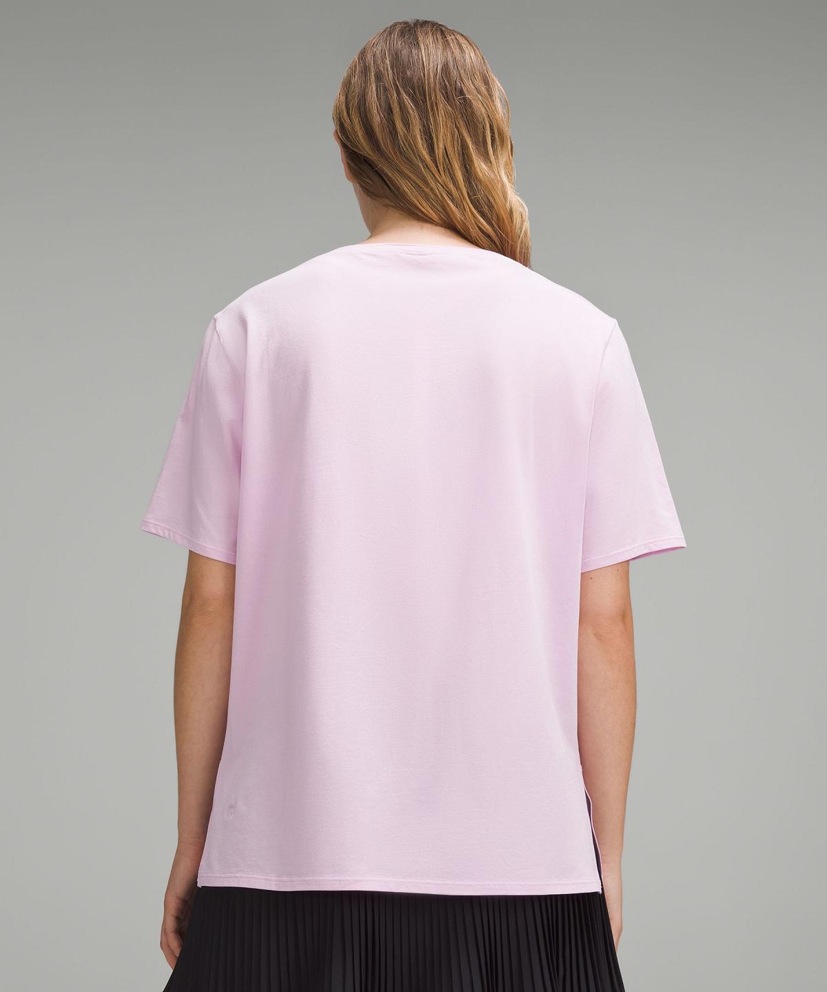 Pink Women Lululemon Relaxed-Fit Boatneck T-Shirt Shirts | AU_LuLu15853