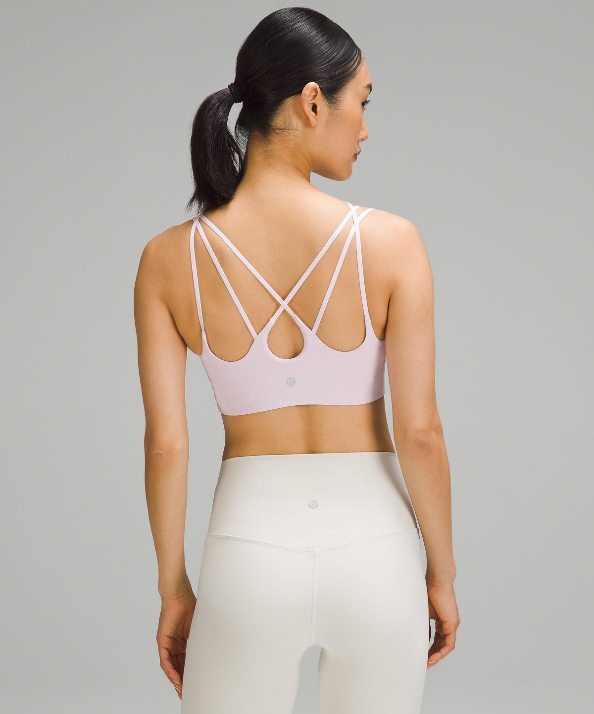 Pink Women Lululemon Ribbed Nulu Strappy Yoga Sports Bra | AU_LuLu11215