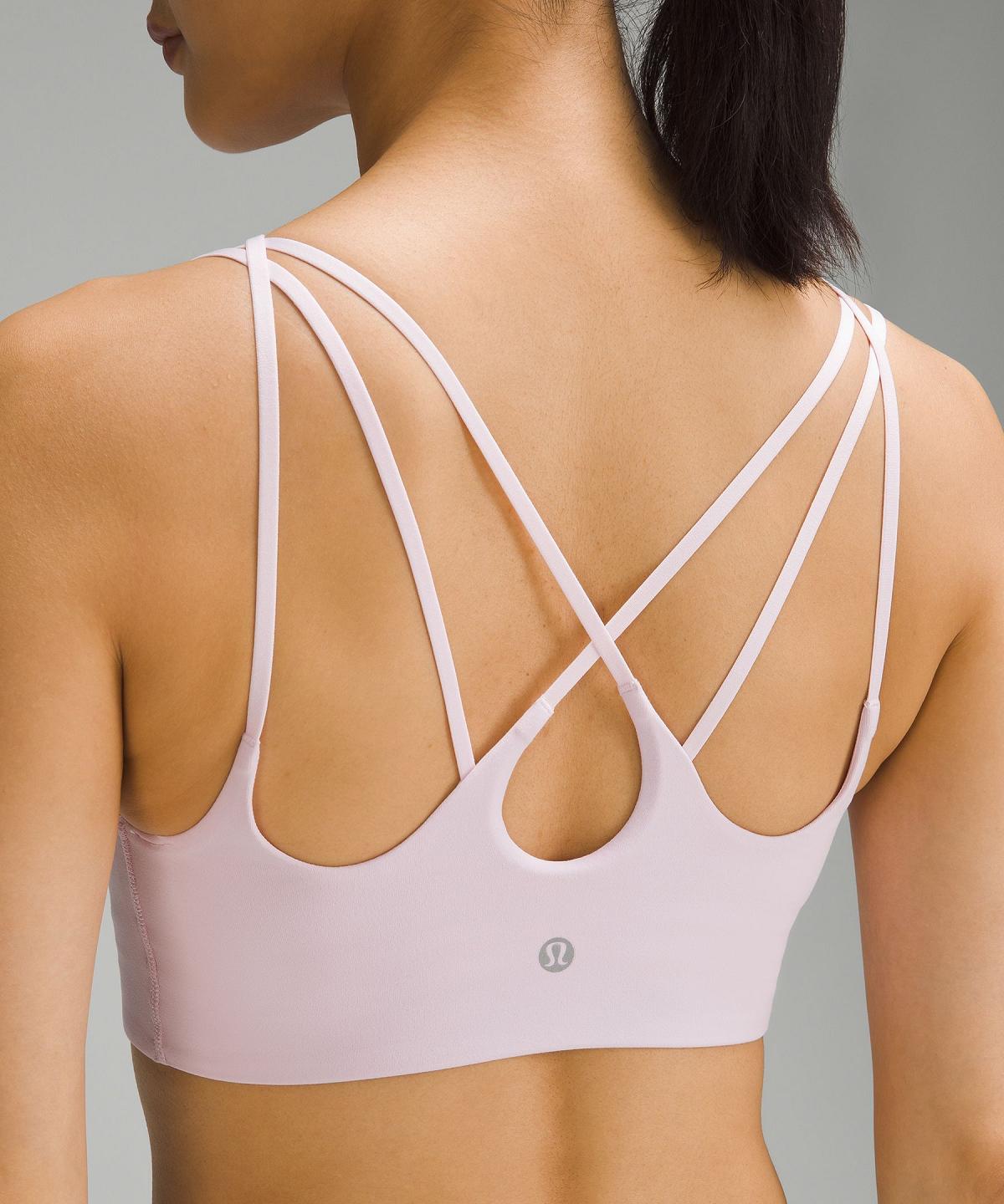 Pink Women Lululemon Ribbed Nulu Strappy Yoga Sports Bra | AU_LuLu11215