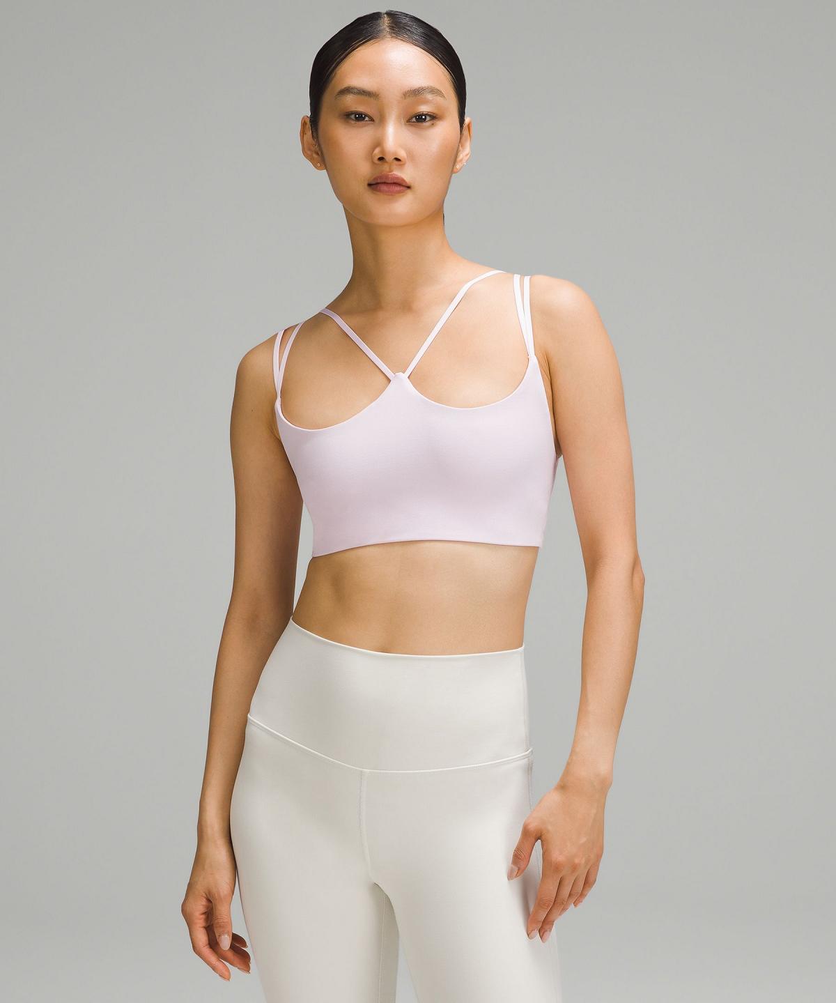 Pink Women Lululemon Ribbed Nulu Strappy Yoga Sports Bra | AU_LuLu11215