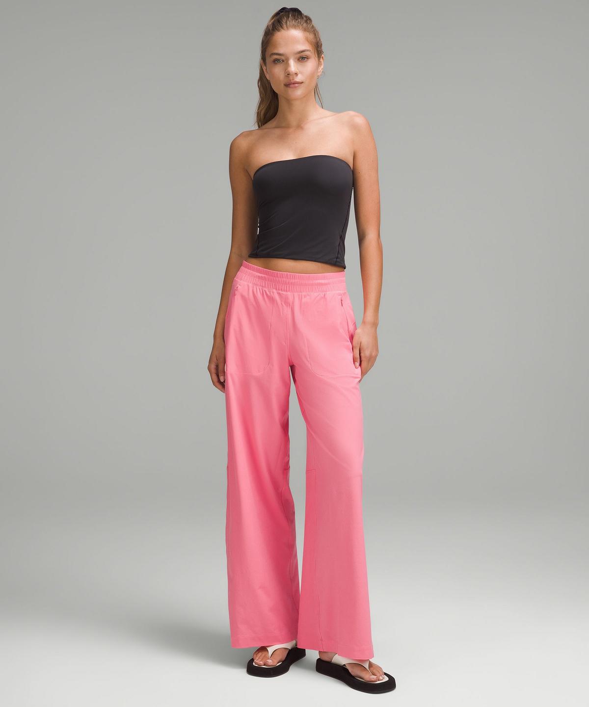 Pink Women Lululemon Swift Mid-Rise Wide-Leg Pants | AU_LuLu62140