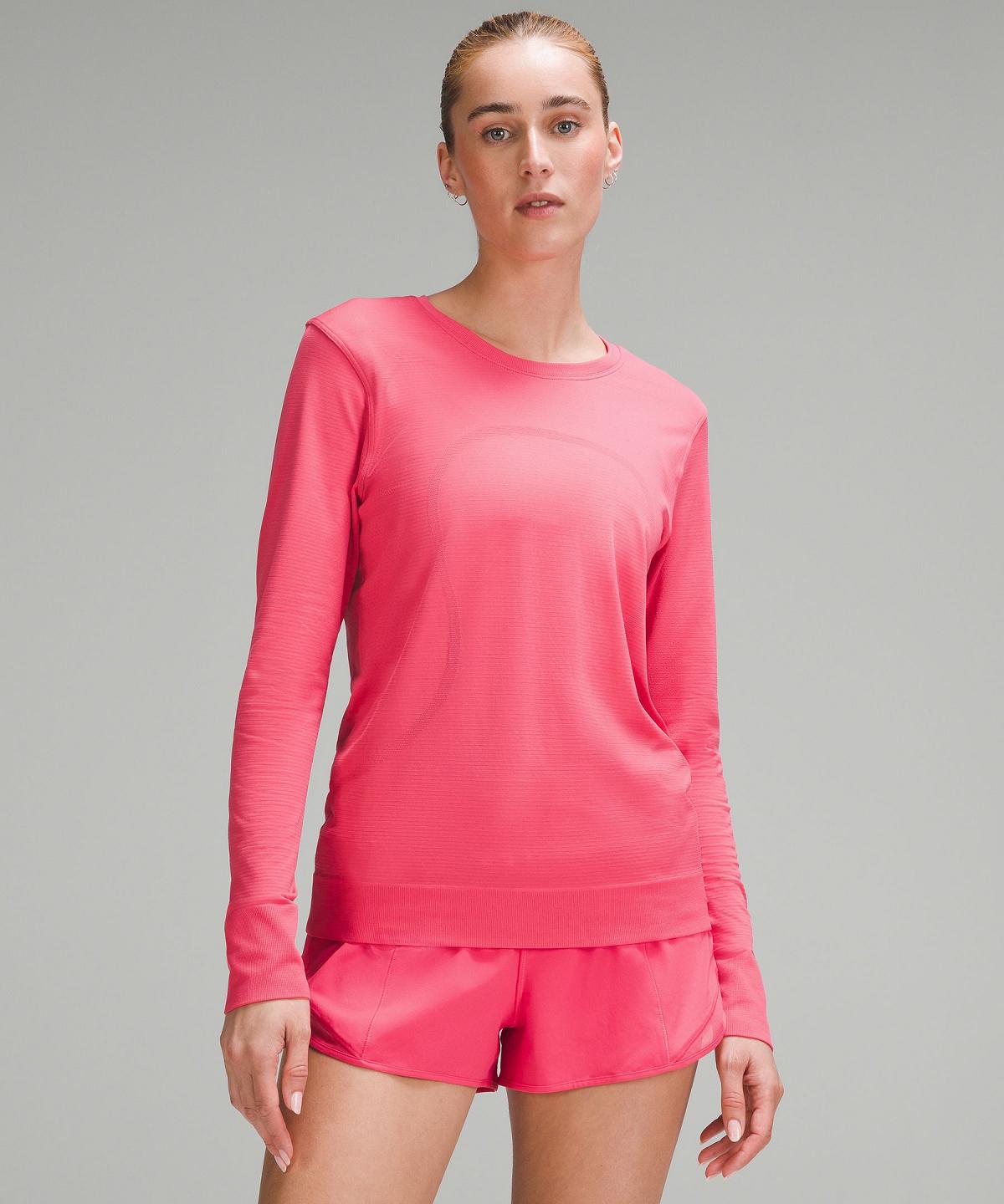 Pink Women Lululemon Swiftly Relaxed Long Sleeve Shirts | AU_LuLu36686