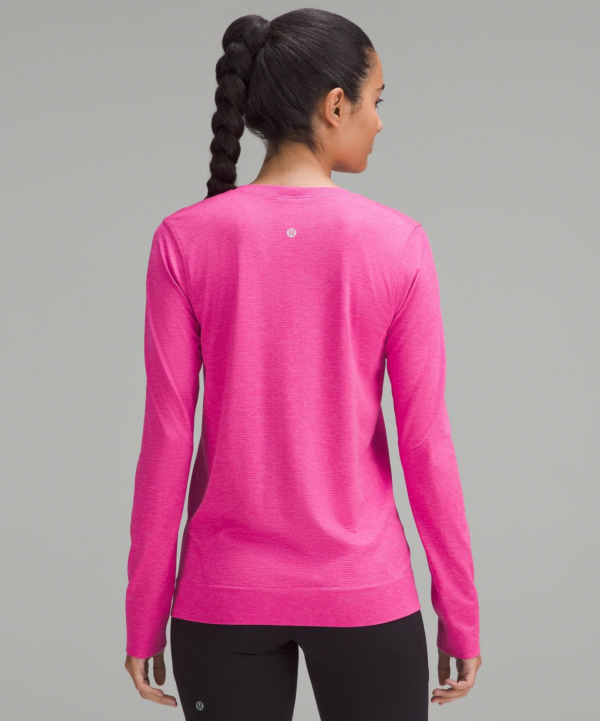 Pink Women Lululemon Swiftly Relaxed Long-Sleeve T Shirts | AU_LuLu40213