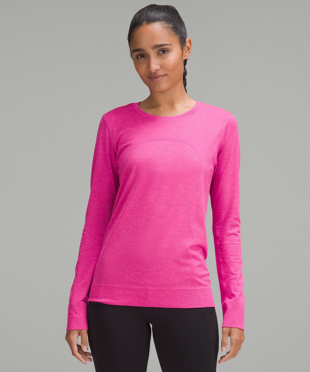 Pink Women Lululemon Swiftly Relaxed Long-Sleeve T Shirts | AU_LuLu40213