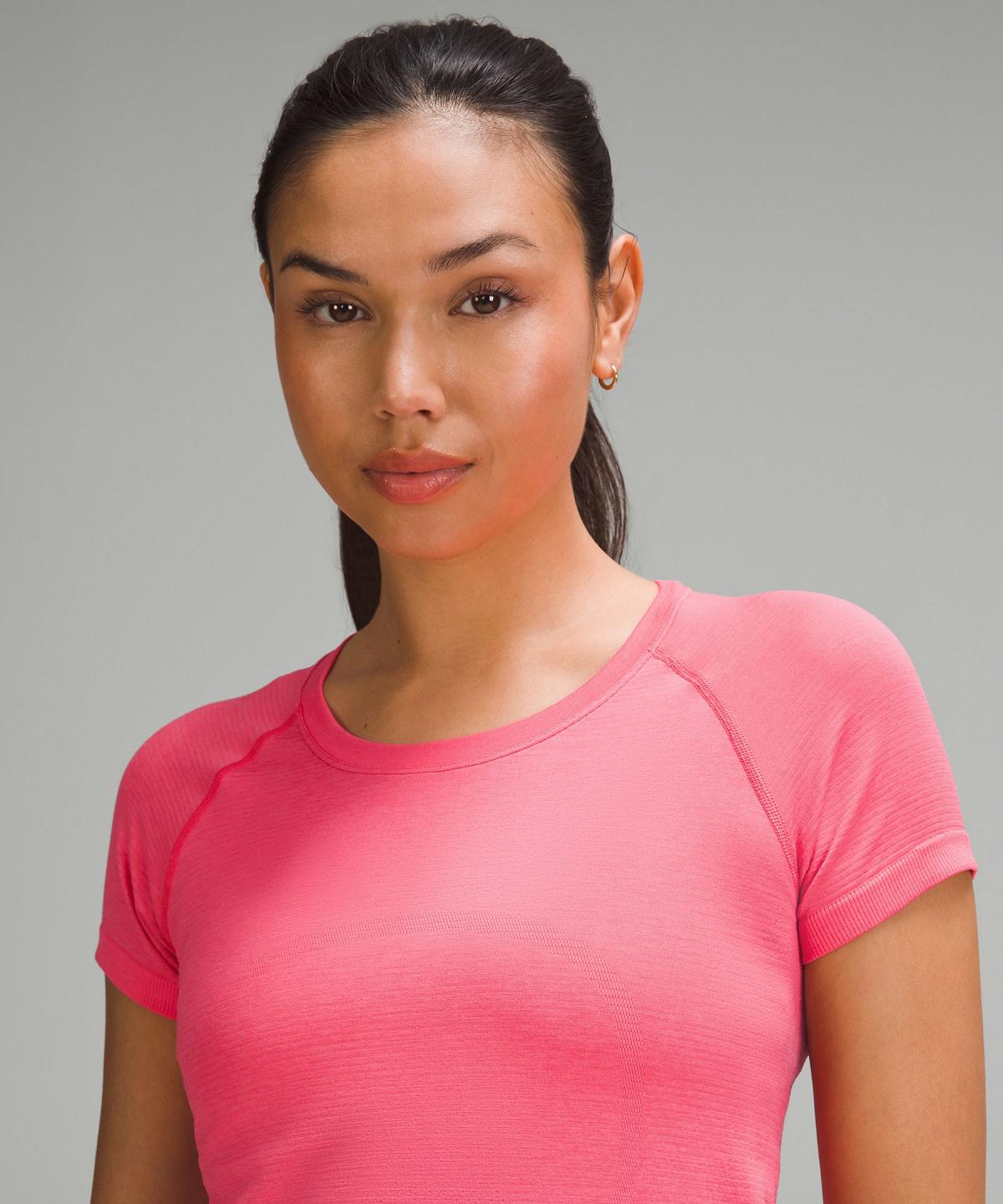 Pink Women Lululemon Swiftly Tech Short-Sleeve 2.0 Shirts | AU_LuLu39855