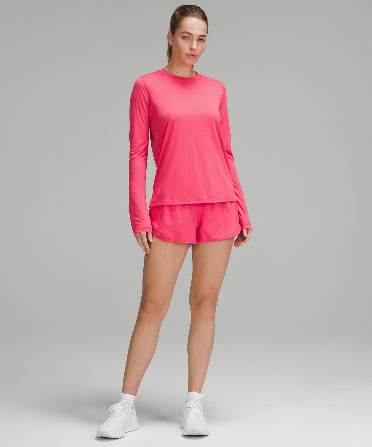 Pink Women Lululemon Ultralight Hip-Length Long Sleeve Shirts | AU_LuLu25448