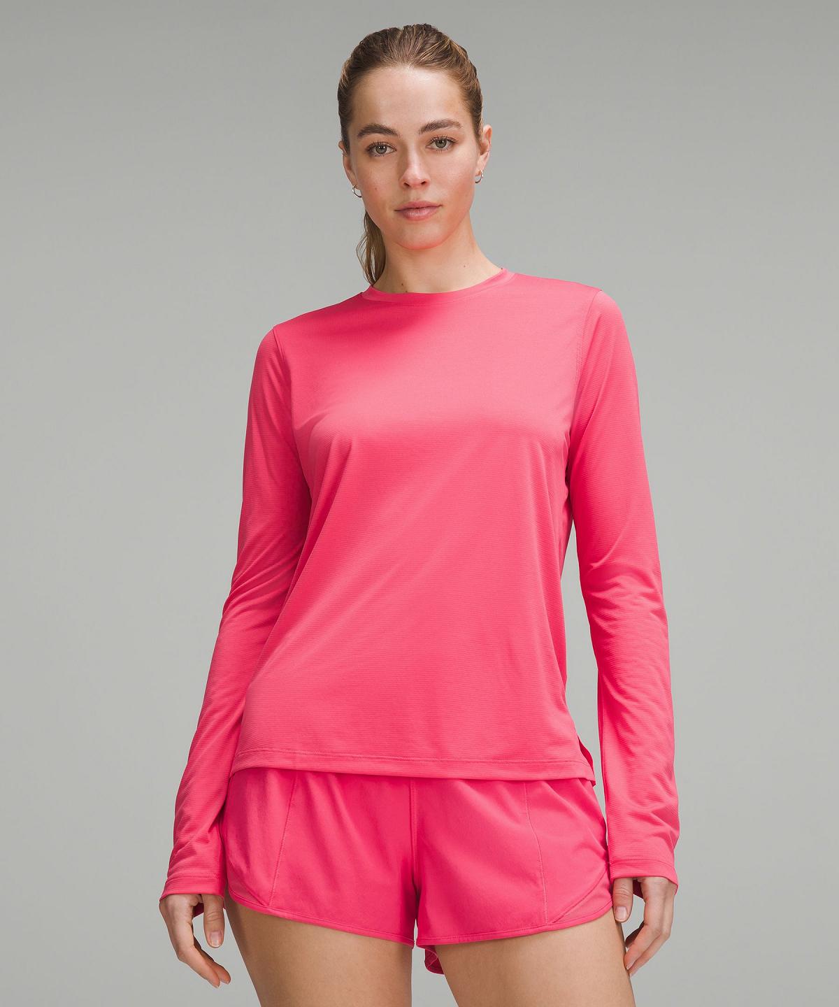 Pink Women Lululemon Ultralight Hip-Length Long Sleeve Shirts | AU_LuLu25448