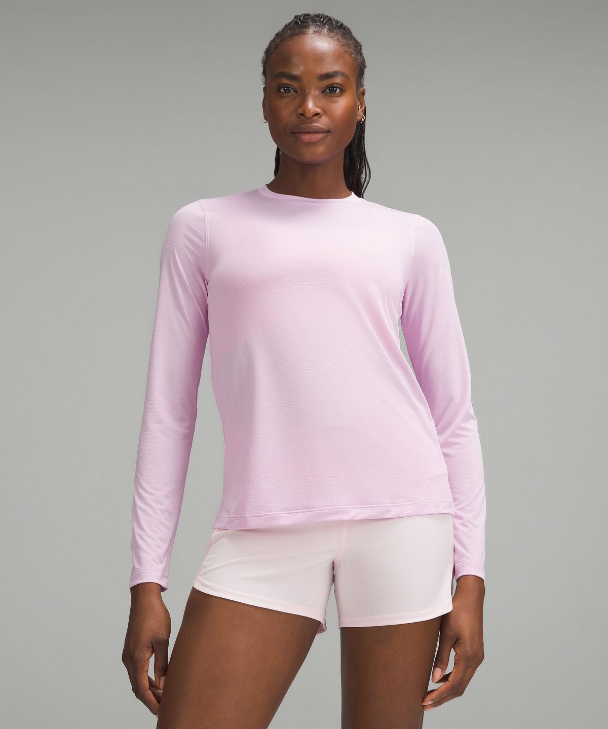 Pink Women Lululemon Ultralight Hip-Length Long-Sleeve T Shirts | AU_LuLu44469