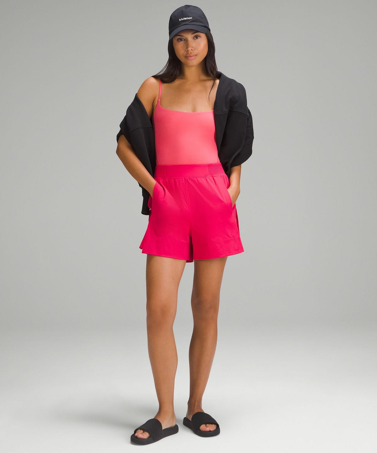 Pink Women Lululemon Wundermost Ultra-Soft Nulu Square-Neck Spaghetti-Strap Bodysuit | AU_LuLu60275