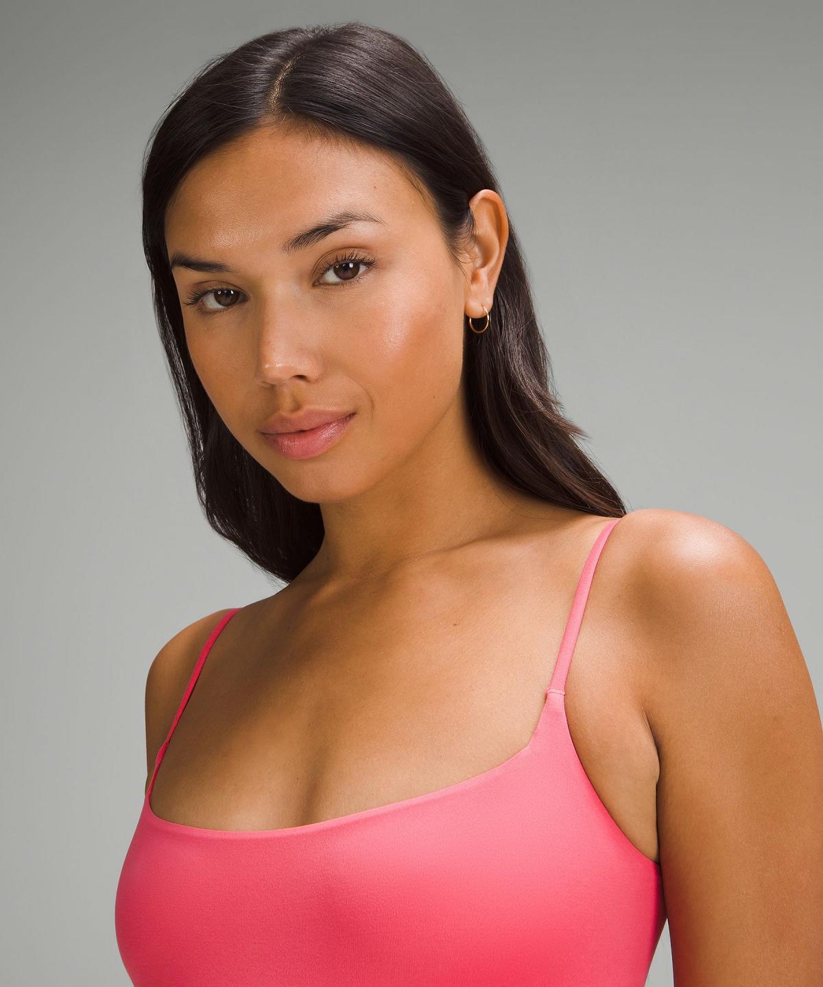 Pink Women Lululemon Wundermost Ultra-Soft Nulu Square-Neck Spaghetti-Strap Bodysuit | AU_LuLu60275